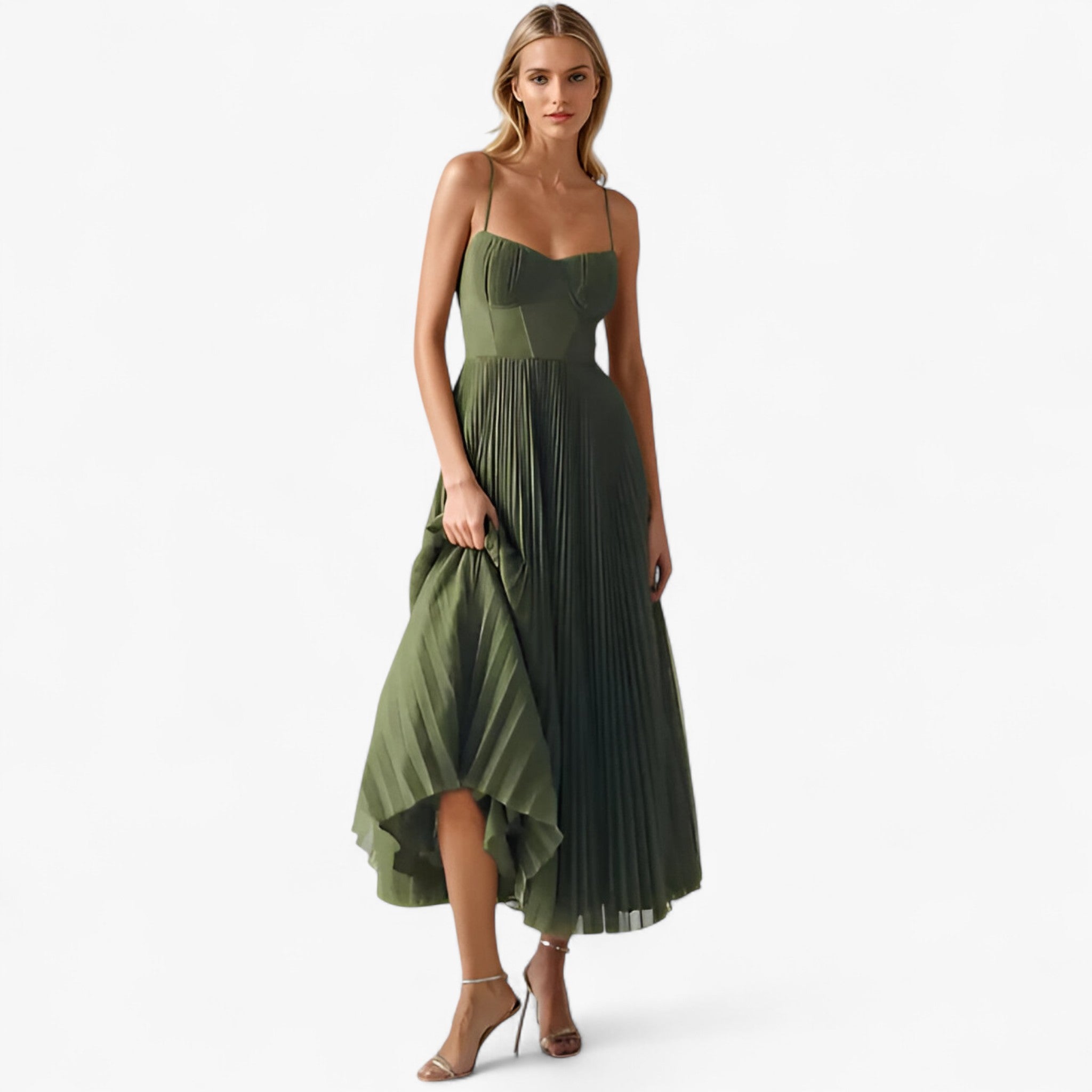 Delia | Kvinders Plisseret Maxi Kjole - - women's fashion - {{ product_tags }