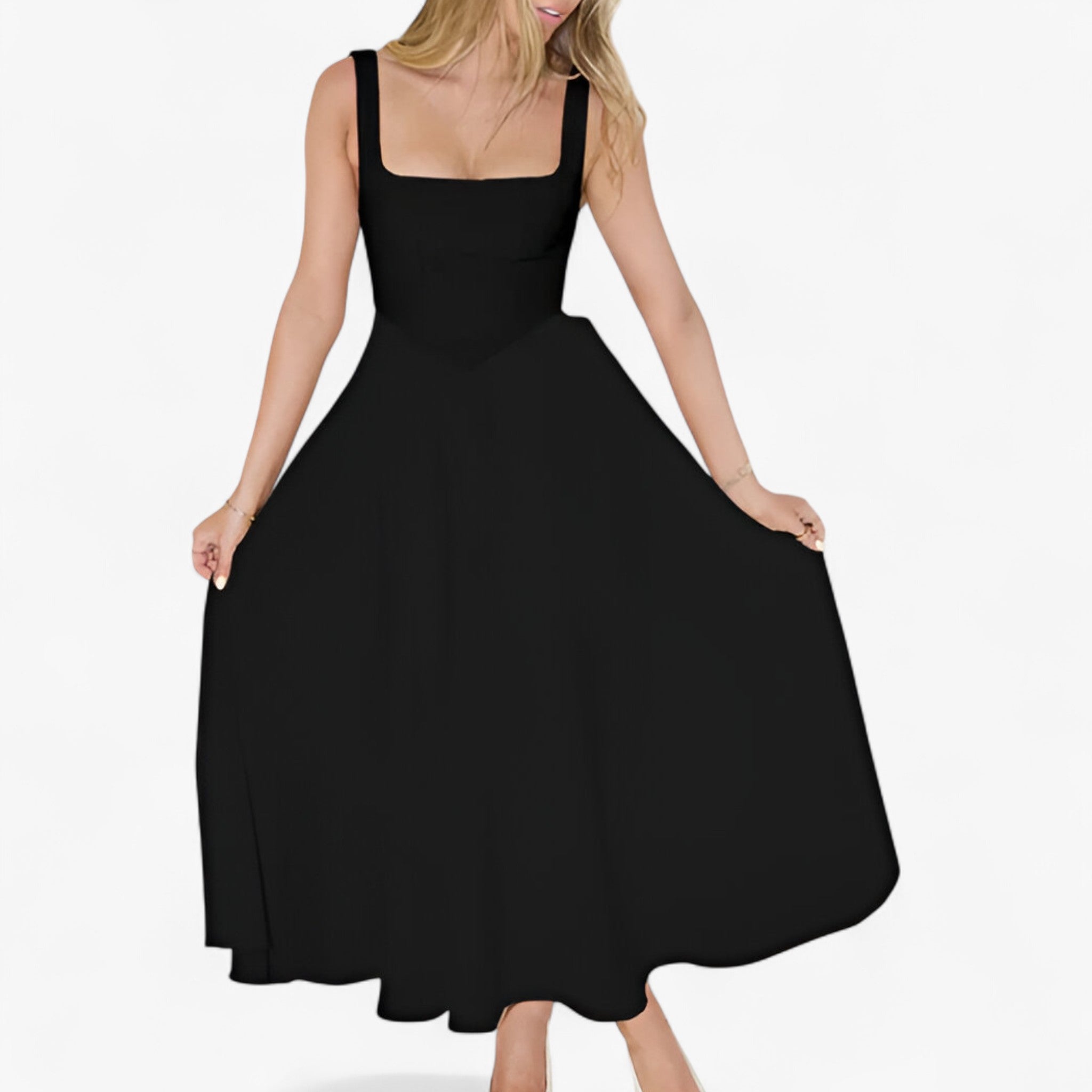 Lilou | Elegant midikjole - Sort - women's fashion - {{ product_tags }