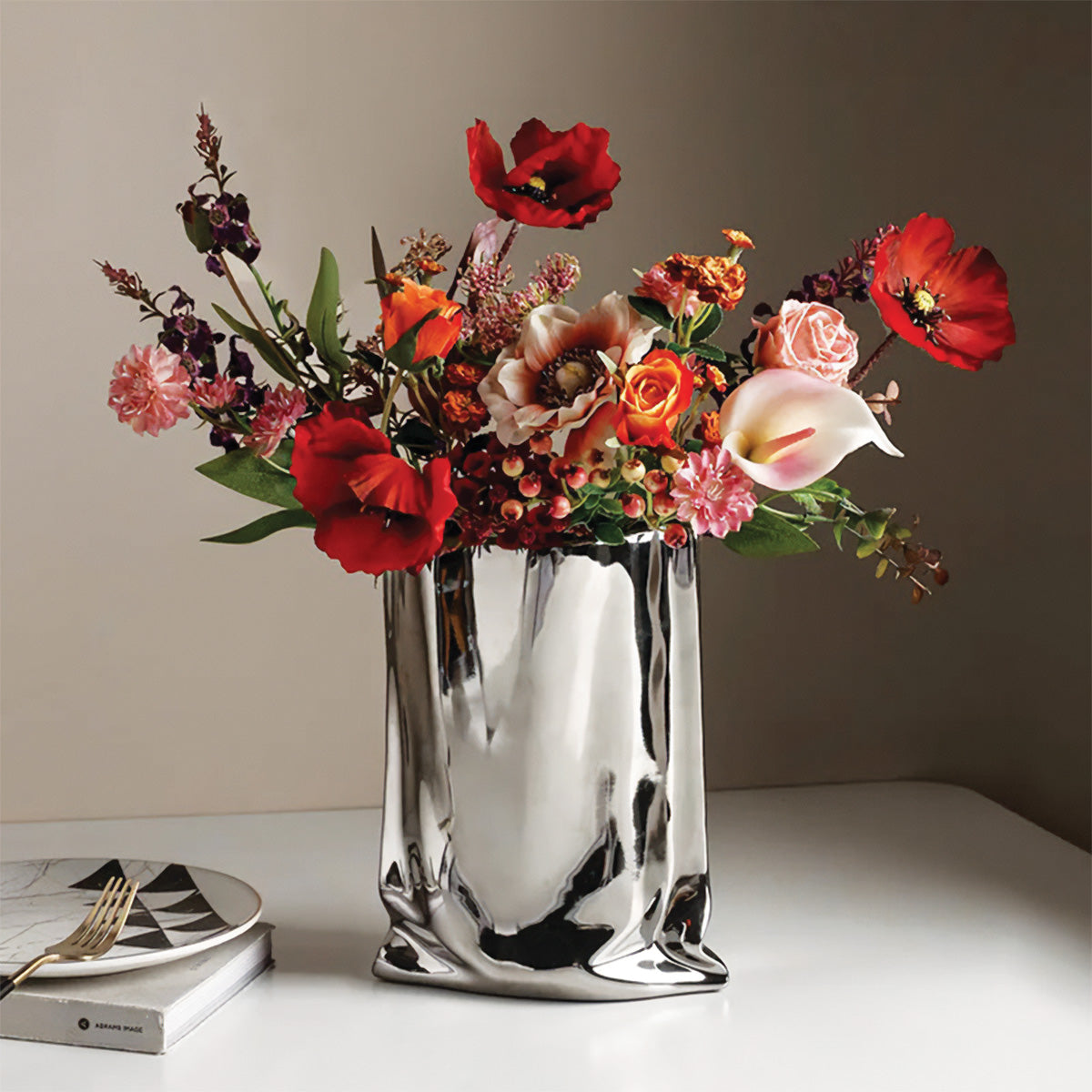 Fållad blombukett | Samtidsdekoration, perfekt til alle rum - - house & garden - {{ product_tags }