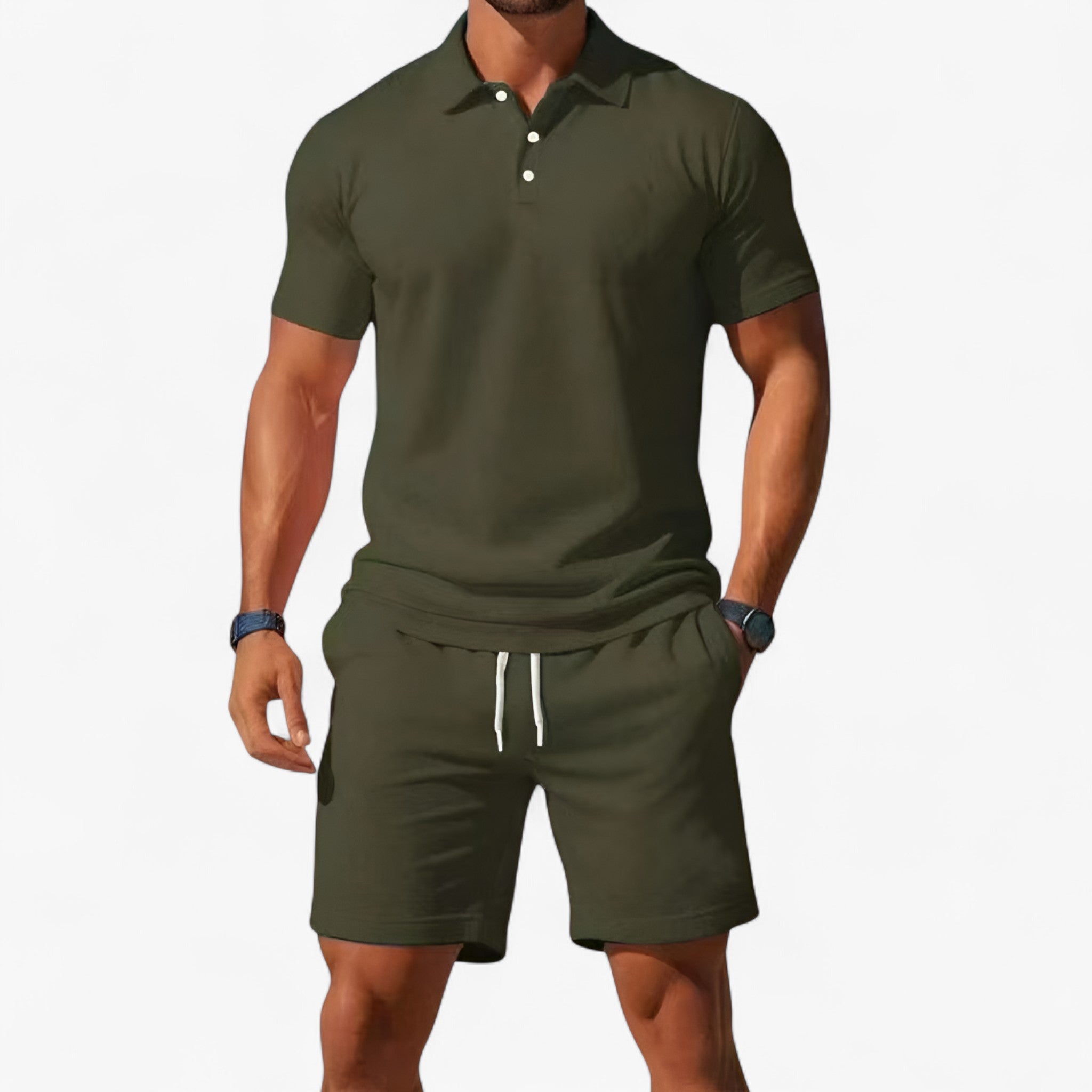 Adrian | Åndbart sommerpolosæt til mænd - Grøn - T-shirts - {{ product_tags }