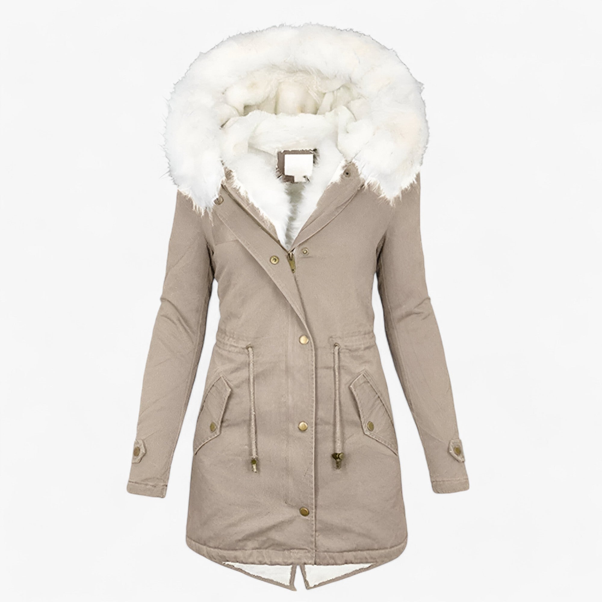 CHARLOTTE | Vinterjakke - Elegant og Polstret til Damer - Kaki - CHARLOTTE | Vinterjakke - Elegant og Polstret til Damer- €25 - {{ product_tags }