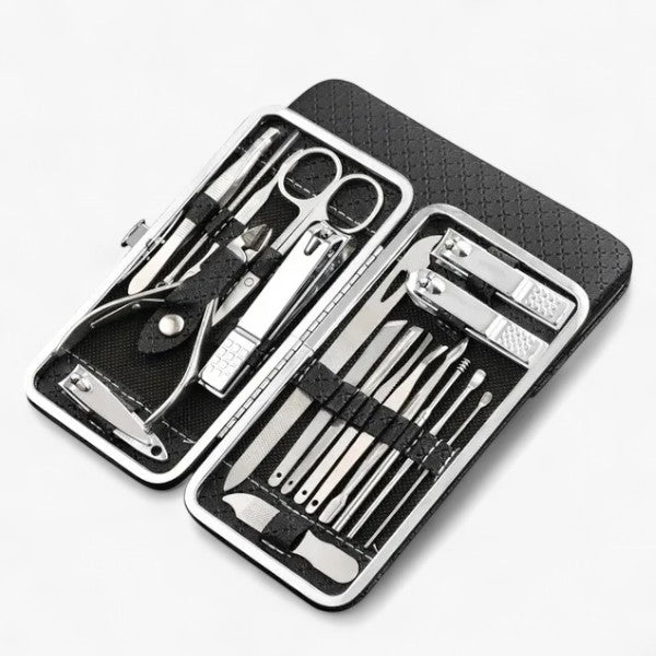 LuxeTools - Professionel 19-delt negleklipper i rustfrit stål - Sort - other - {{ product_tags }