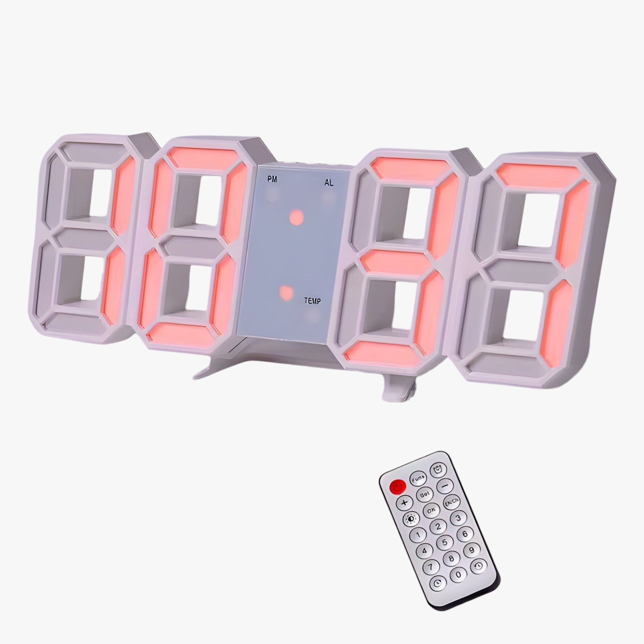 NordiClock | Vækkeur og digital ur - Multifunktionel elektronisk skærm - R Hvid orange - NordiClock | Vækkeur og digital ur - Multifunktionel elektronisk skærm- €25 - {{ product_tags }