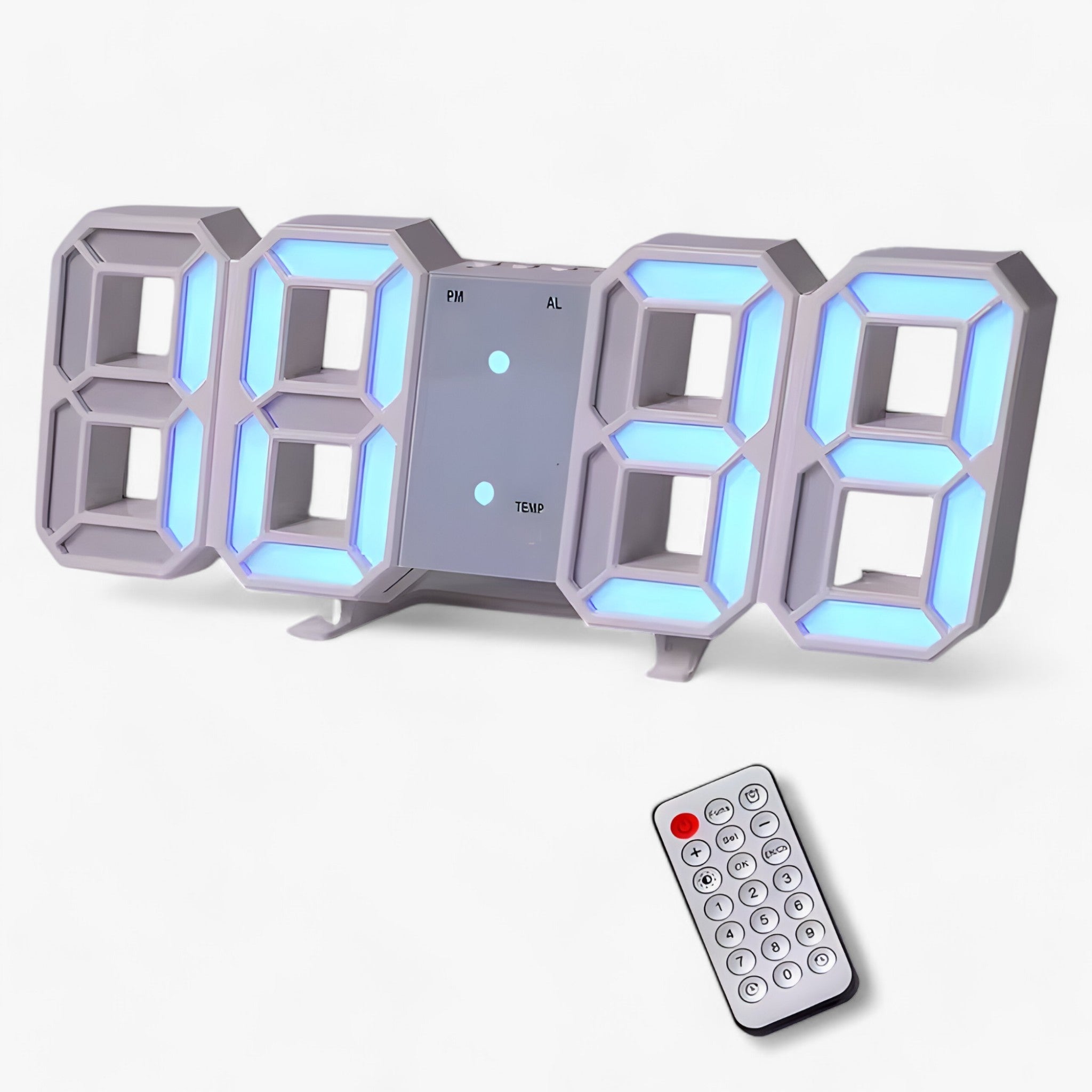 NordiClock | Vækkeur og digital ur - Multifunktionel elektronisk skærm - R Hvid blå - NordiClock | Vækkeur og digital ur - Multifunktionel elektronisk skærm- €25 - {{ product_tags }
