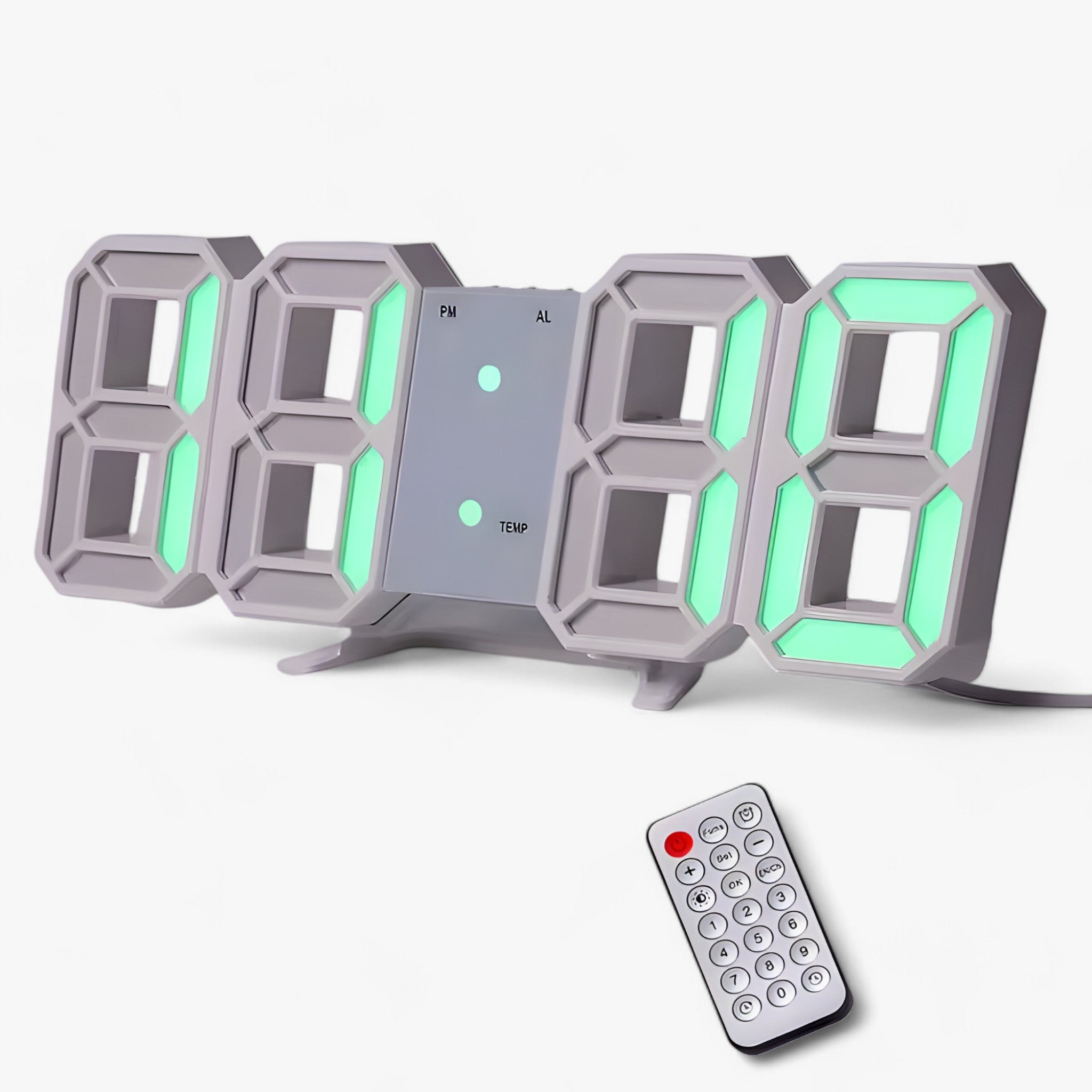 NordiClock | Vækkeur og digital ur - Multifunktionel elektronisk skærm - R Hvid grøn - other - {{ product_tags }