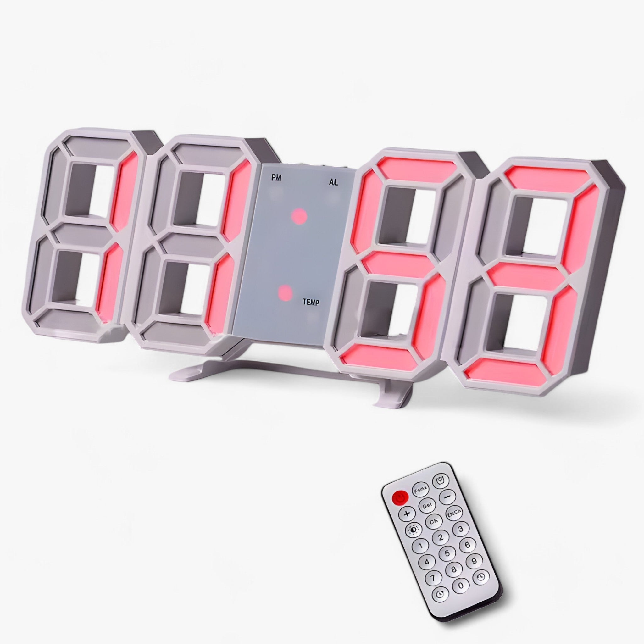 NordiClock | Vækkeur og digital ur - Multifunktionel elektronisk skærm - R Hvid rød - NordiClock | Vækkeur og digital ur - Multifunktionel elektronisk skærm- €25 - {{ product_tags }