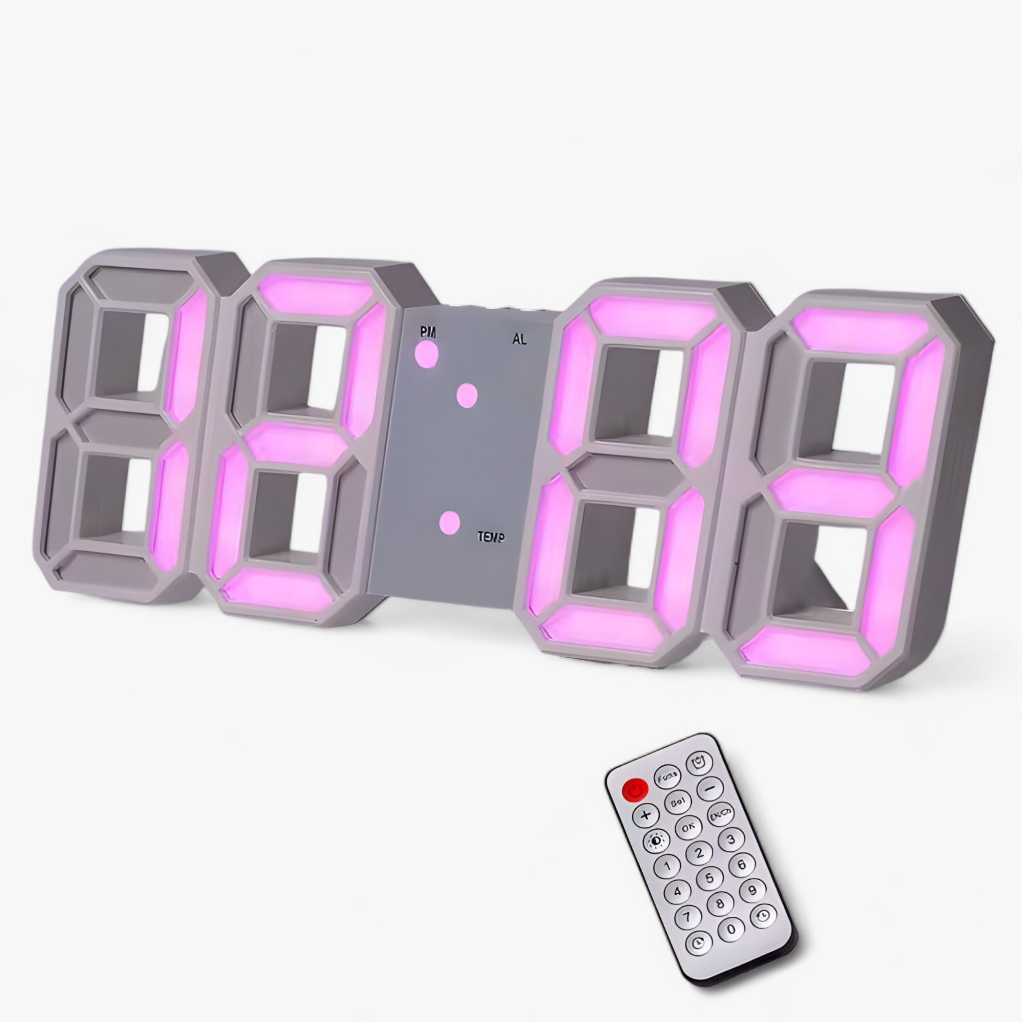 NordiClock | Vækkeur og digital ur - Multifunktionel elektronisk skærm - R Hvid violet - NordiClock | Vækkeur og digital ur - Multifunktionel elektronisk skærm- €25 - {{ product_tags }