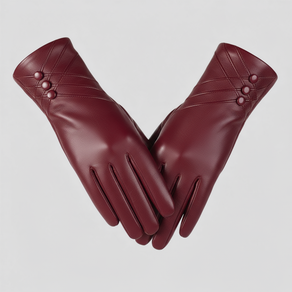 Myra | Luksus Læderhandsker til Kolde Dage - rød - winter - {{ product_tags }