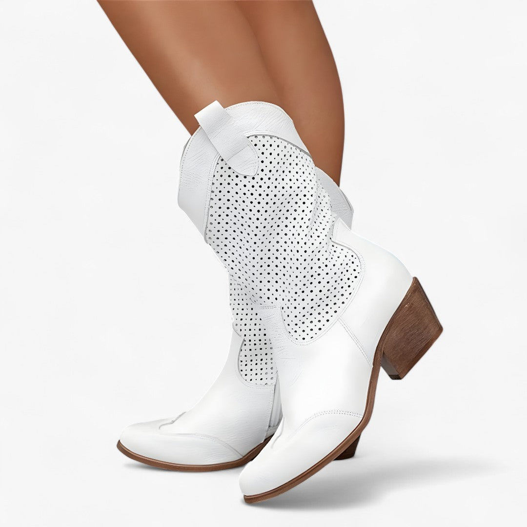 Dorothy – Modische og elegante cowboystøvler - Hvid (sidste stykker) - Dorothy – Modische og elegante cowboystøvler - €25 - {{ product_tags }