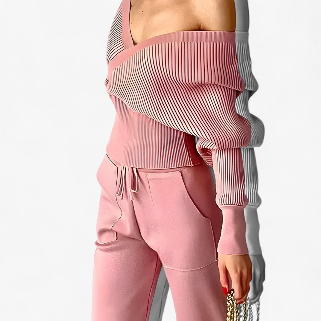 Leila | Moderne ribstrikket jumpsuit - - women's fashion - {{ product_tags }