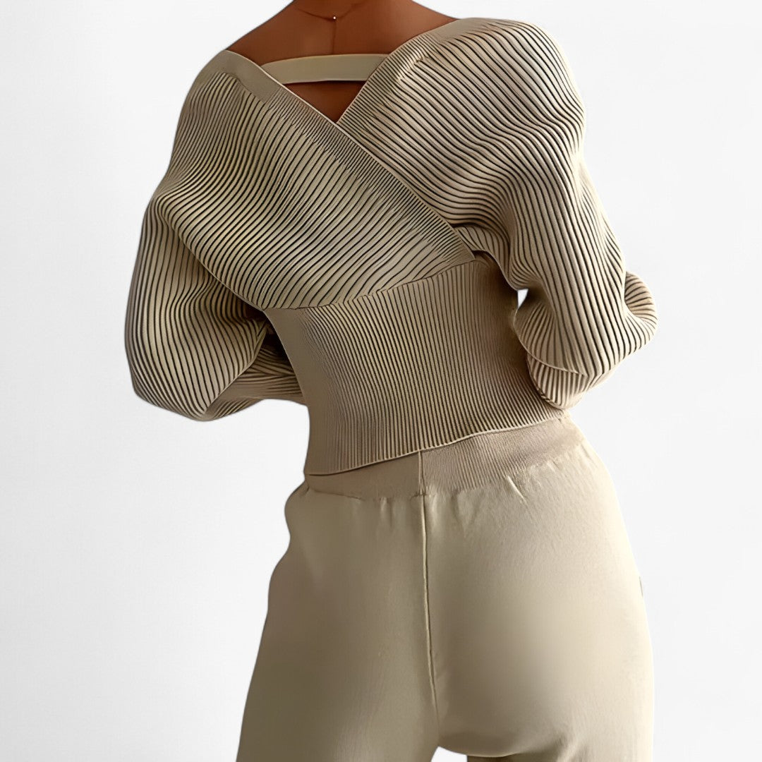 Leila | Moderne ribstrikket jumpsuit - - women's fashion - {{ product_tags }