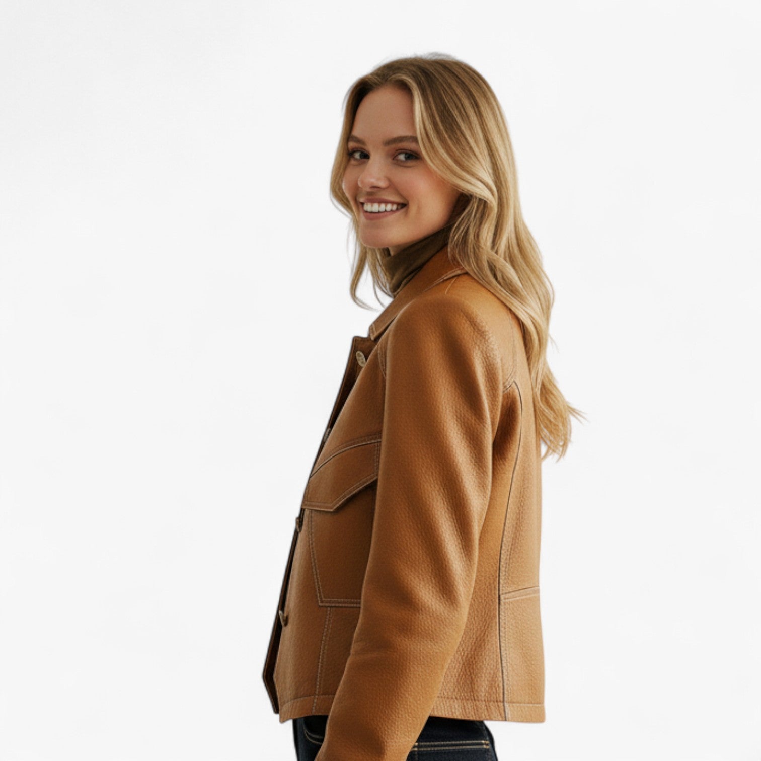 Ronja | Elegant brun jakke til damer | Langærmet - - Jackets - {{ product_tags }