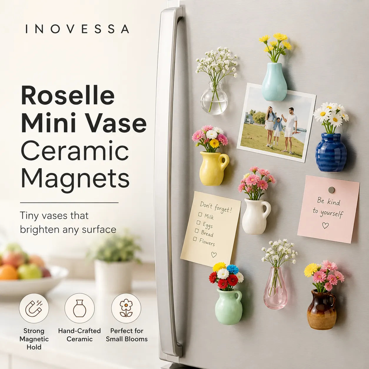 Mini Keramik Vaser Magneter - Håndlavede til Køleskab & Skabe - - - {{ product_tags }