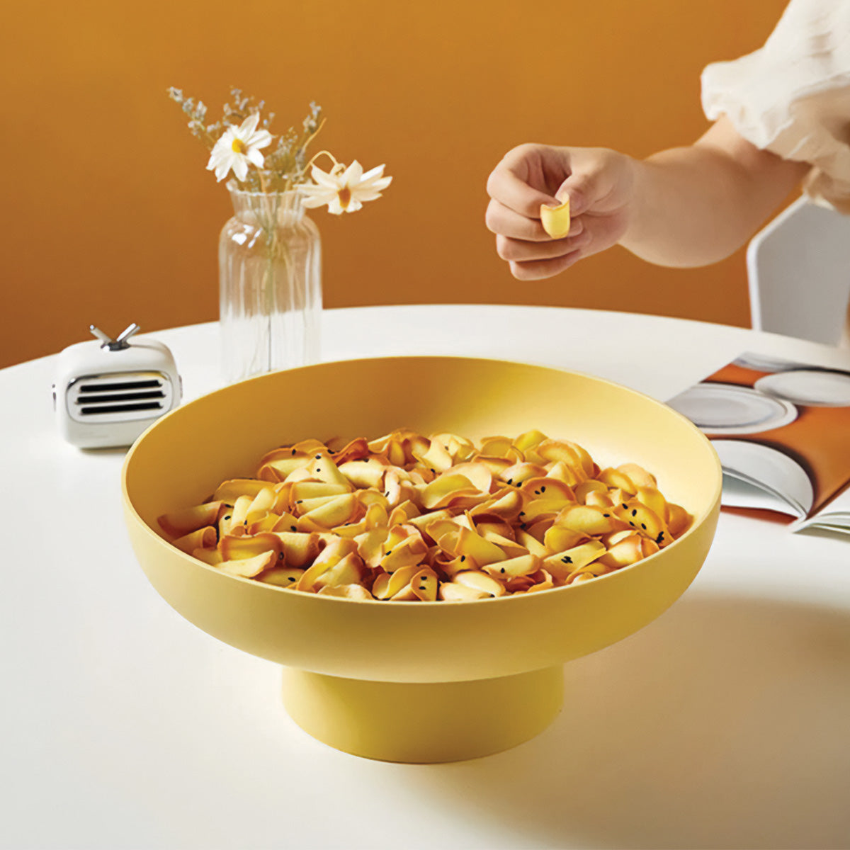 Chic og rund frugtkurv | Elegant og robust opbevaring af dine friske favoritter - Gul - house & garden - {{ product_tags }