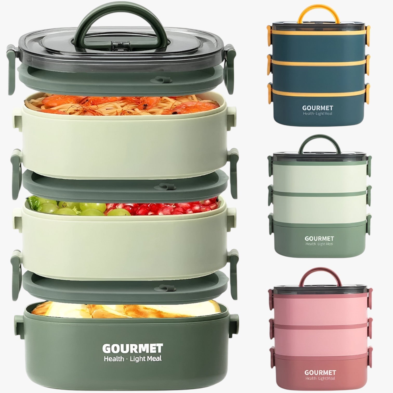 Frankie | 2000ML Vandsikret Madkasse med 3 Rum - - house & garden - {{ product_tags }