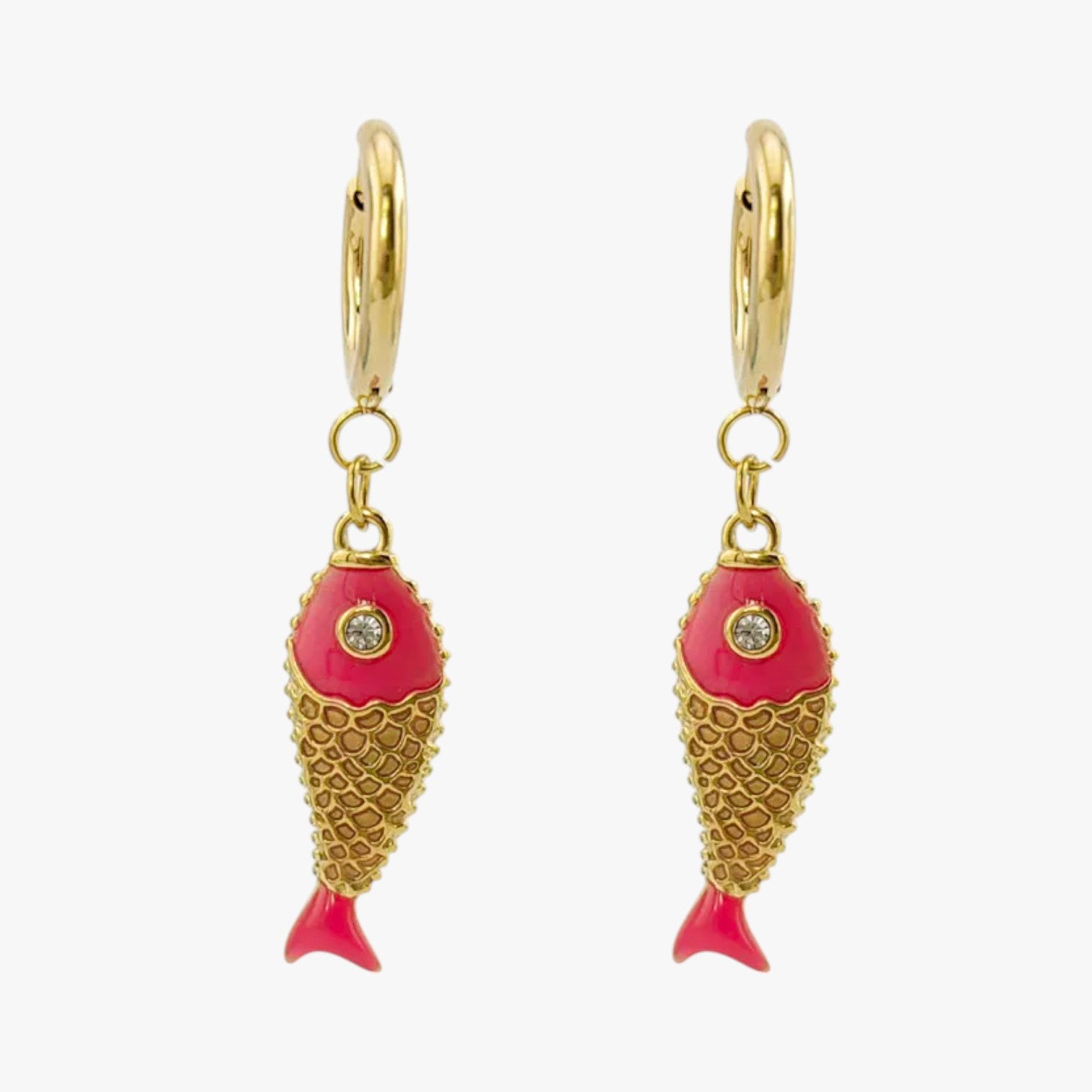Irene | Sommerlige Koi ørestikker i farvet stål - Rød - Irene | Sommerlige Koi ørestikker i farvet stål - €25 - {{ product_tags }