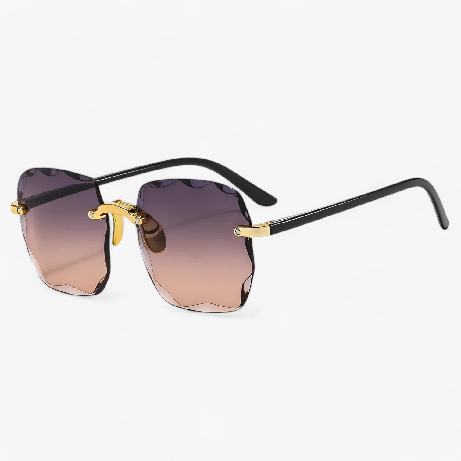 Kamila | Stilfuld randløs solbrille med UV-beskyttelse - Grå-Te - women's fashion - {{ product_tags }