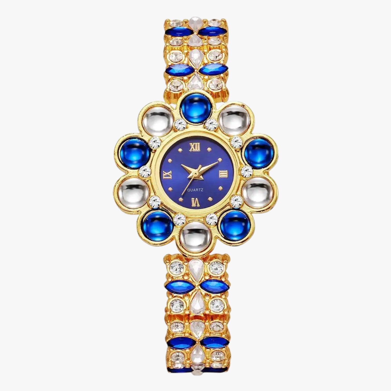 Lilliana | Elegant ur med krystalblomsterkrans - Blu - Lilliana | Elegant ur med krystalblomsterkrans - €25 - {{ product_tags }
