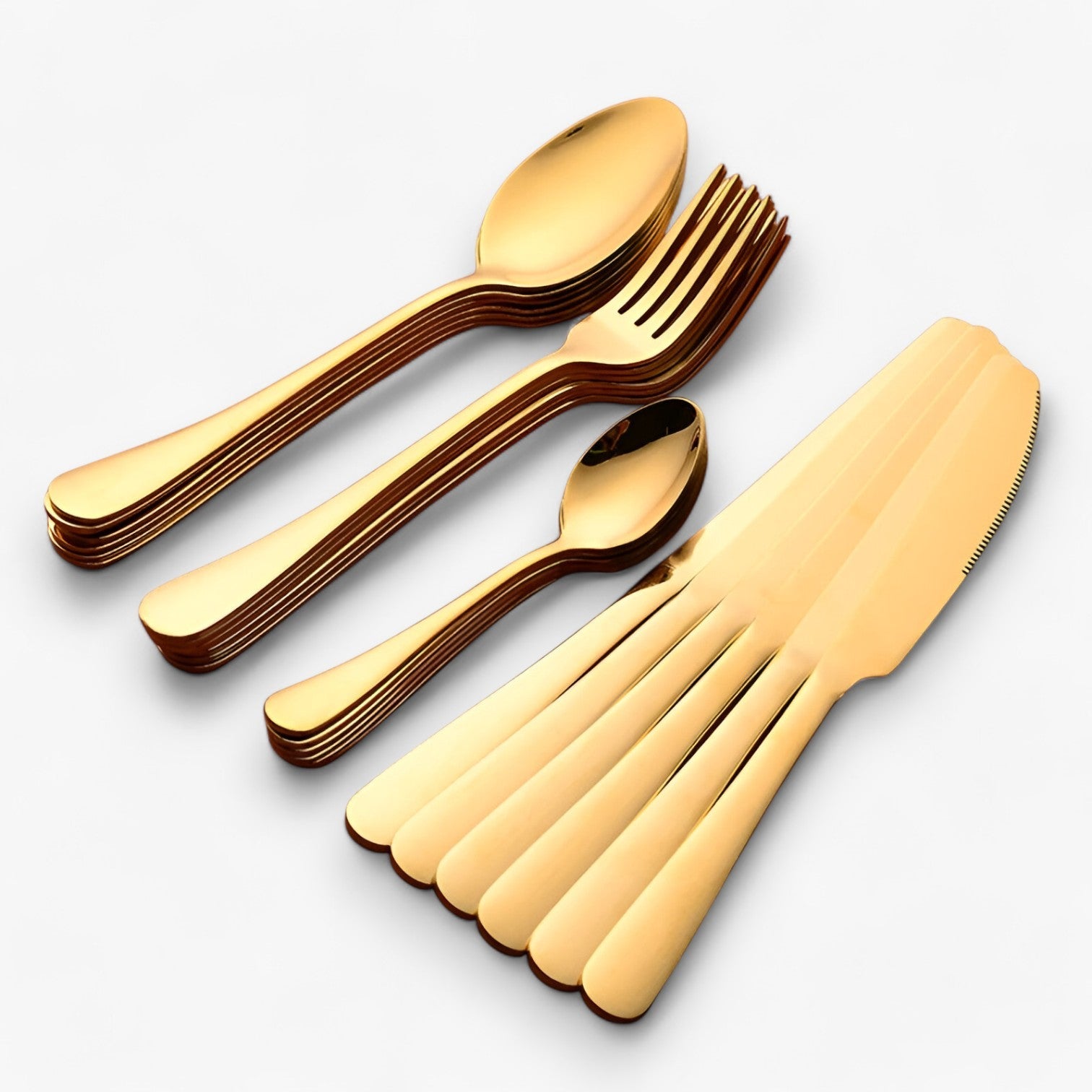 Isabel | 24-delt Bestiksæt – Stilfuldt og Holdbart Rustfrit Stål Spisebestik - - Isabel | 24-delt Bestiksæt – Stilfuldt og Holdbart Rustfrit Stål Spisebestik- €25 - {{ product_tags }