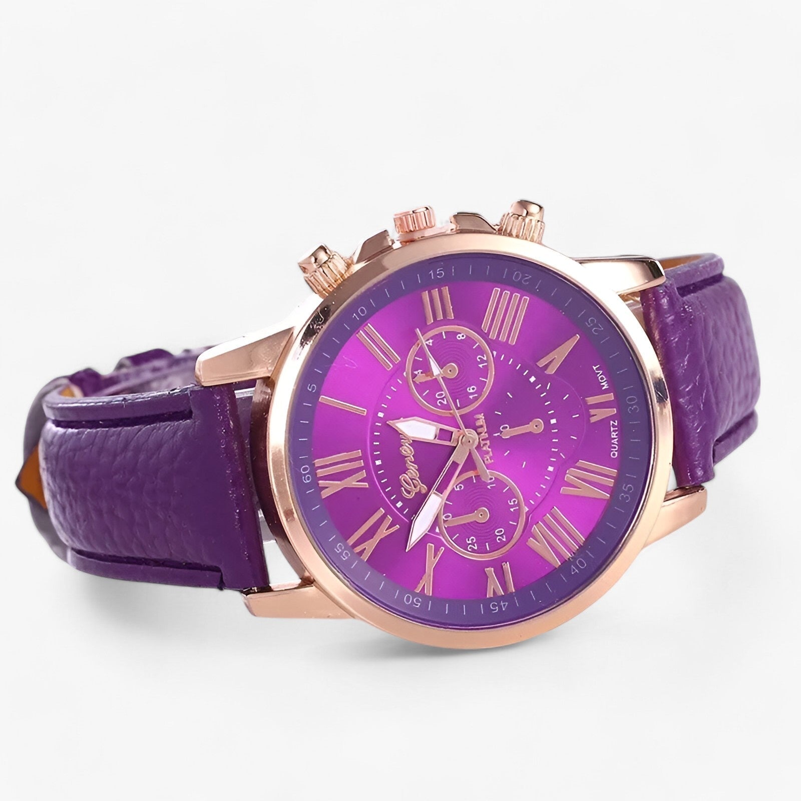 Kleng | Luksus Damesur - Vandtæt Læder til Enhver Anledning - Lilla - watches - {{ product_tags }