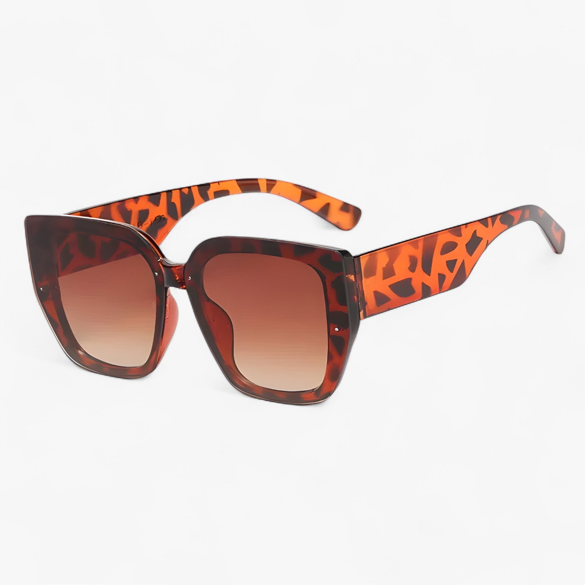 Roco | Multi-farvet polygonal retro-solbrille til damer - Leopard - women's fashion - {{ product_tags }