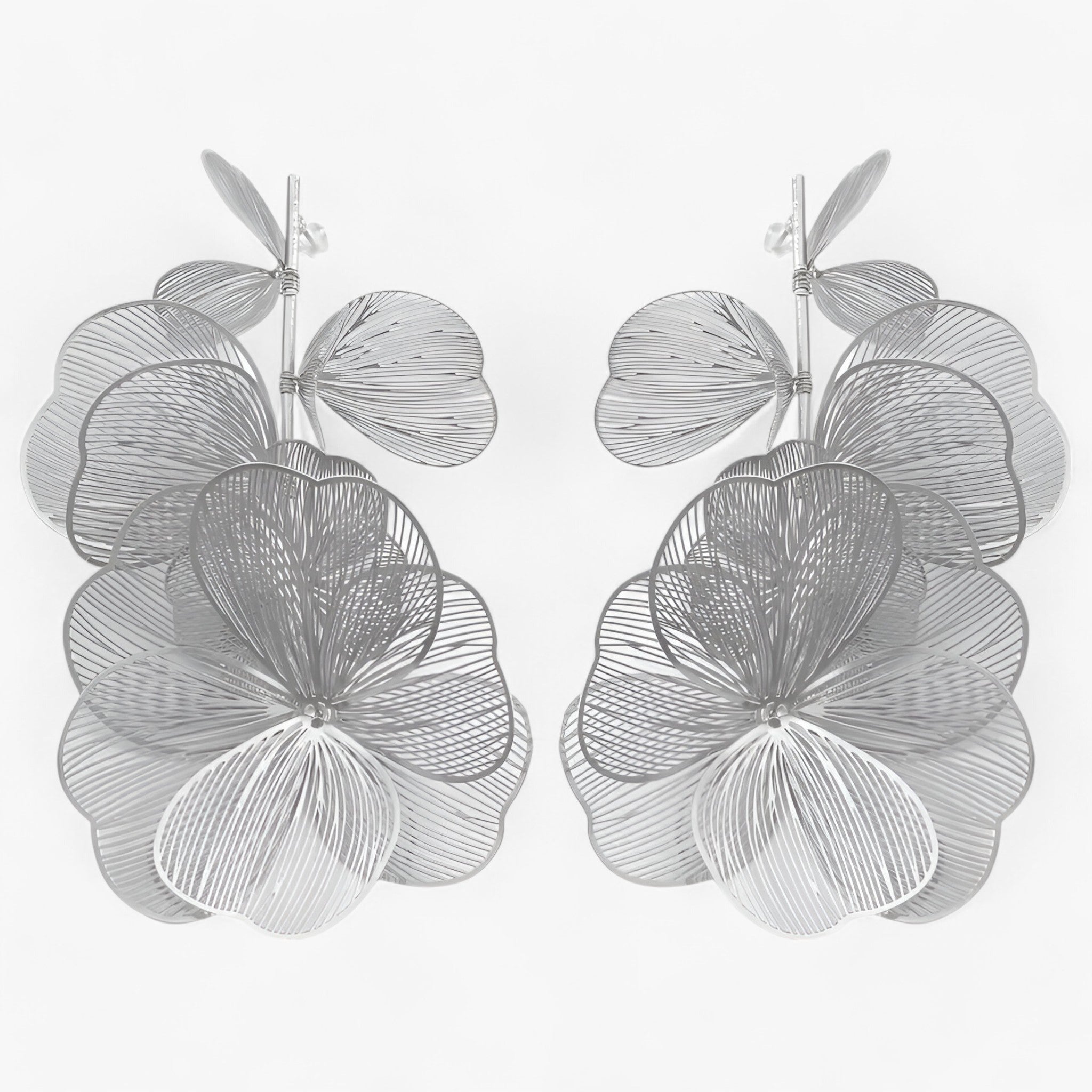 Zoë | Vintage Blomst Kwastøreringe – Elegant og Unik - Sølv 1 - women's fashion - {{ product_tags }