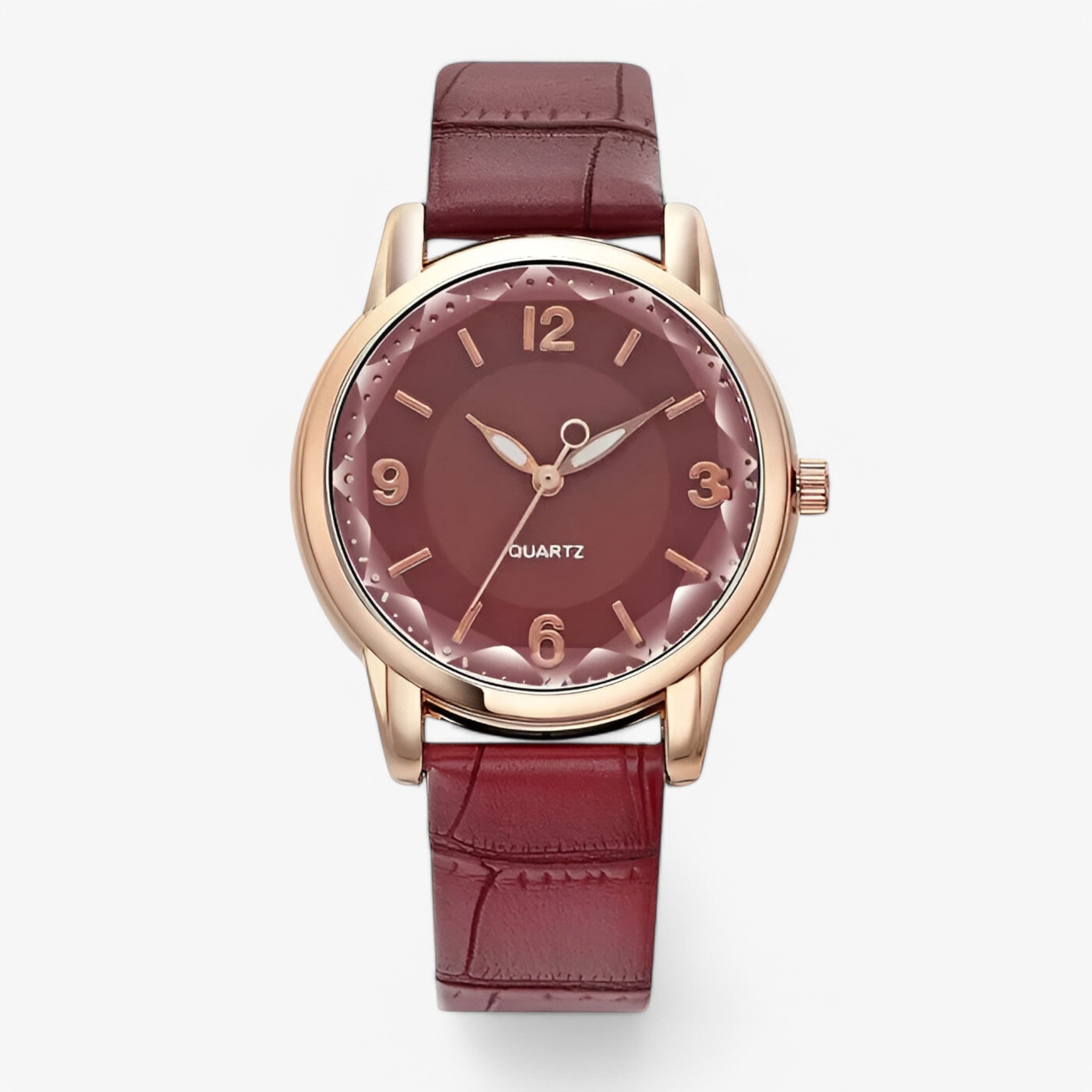 Beatrice | Luksus quartz dameur med elegant design - Rode wijn - Beatrice | Luksus quartz dameur med elegant design- €25 - {{ product_tags }
