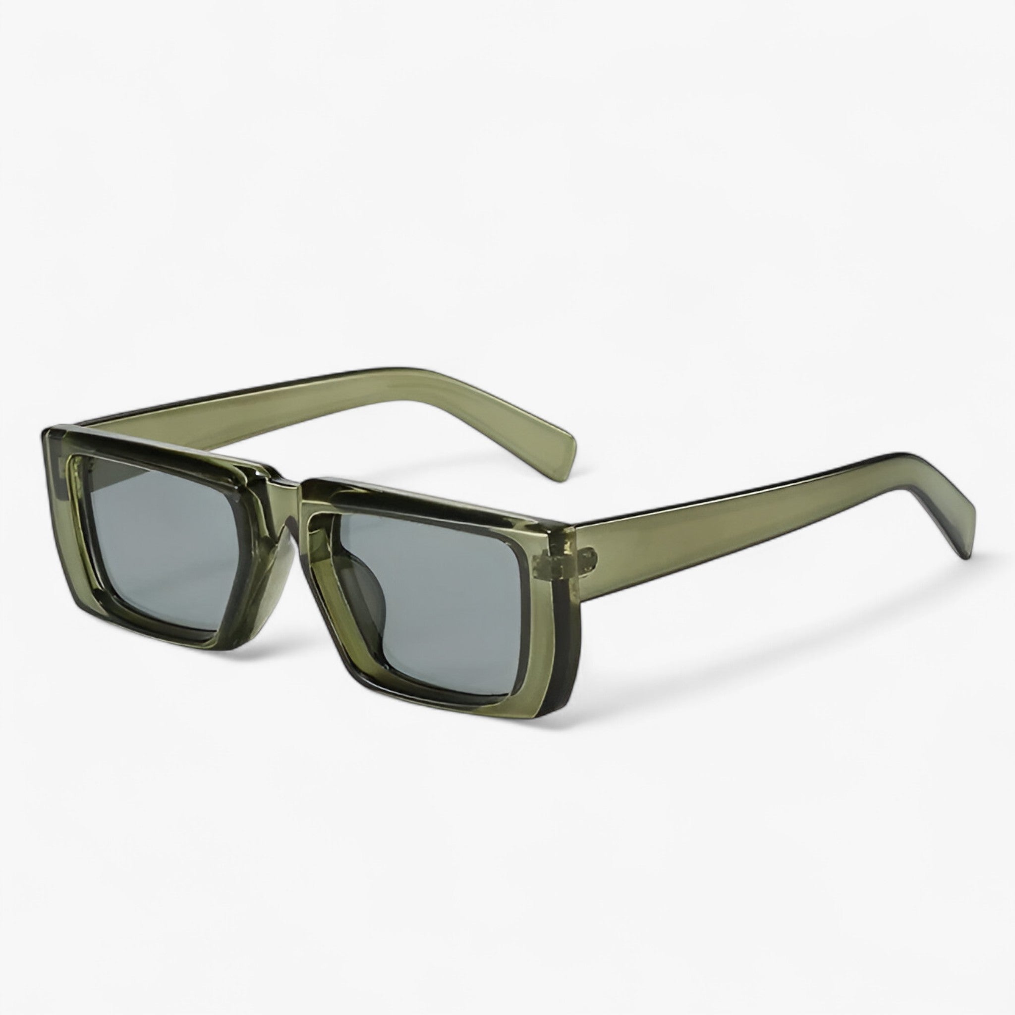 Luca | Y2K Designer Solbrille med Firkantet Stel Unisex - mørkegrå grøn Som vist i billedet - men's fashion - {{ product_tags }