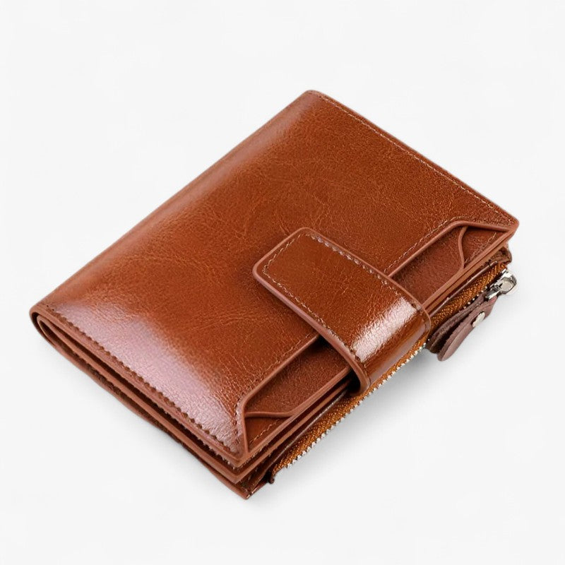 Eliza | Elegant RFID-beskyttende læderpung med plads til kort og kørekort - Brun - bags - {{ product_tags }