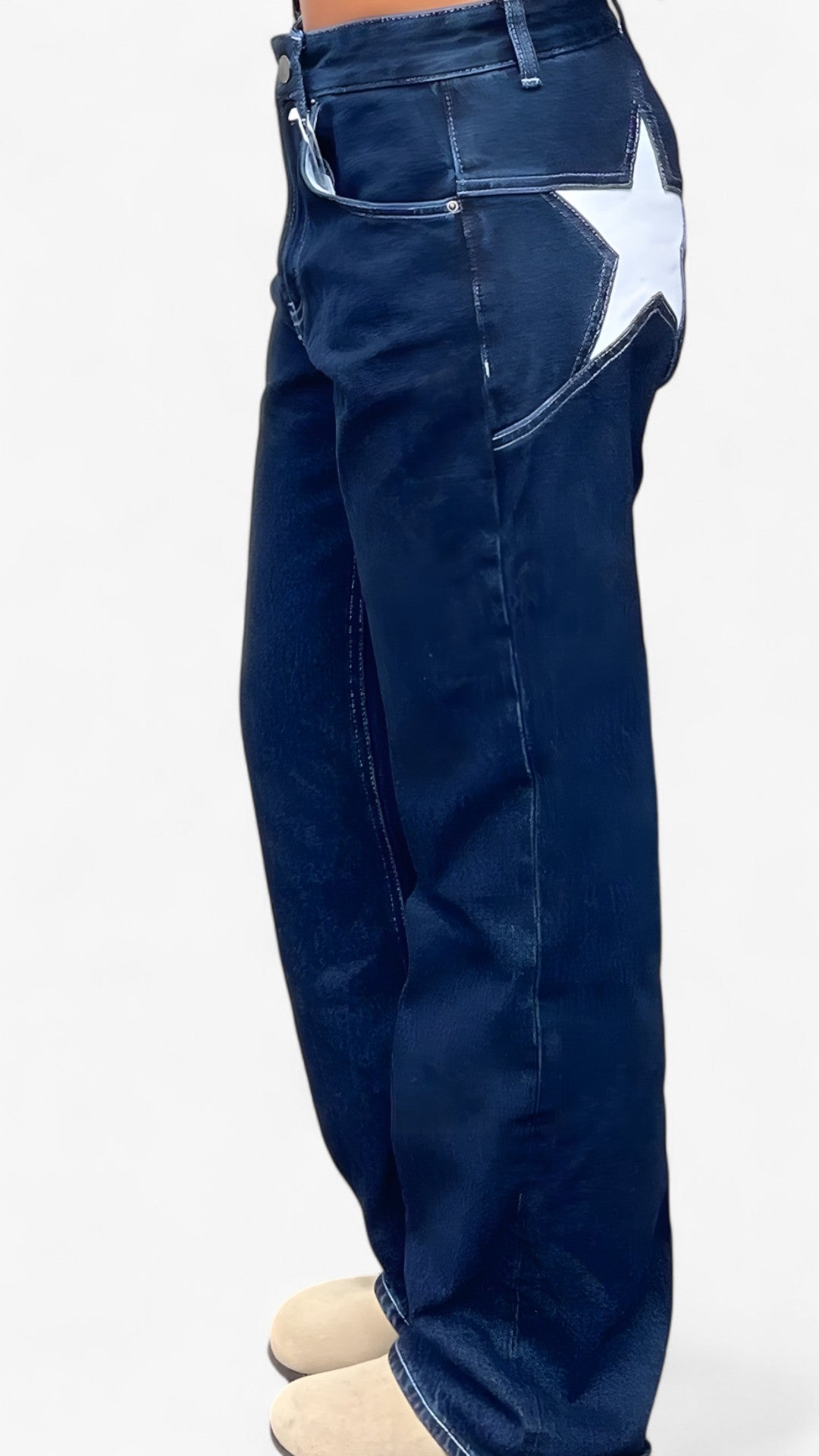 Lavtalje jeans med stjerneprint - - Lavtalje jeans med stjerneprint - €25 - {{ product_tags }