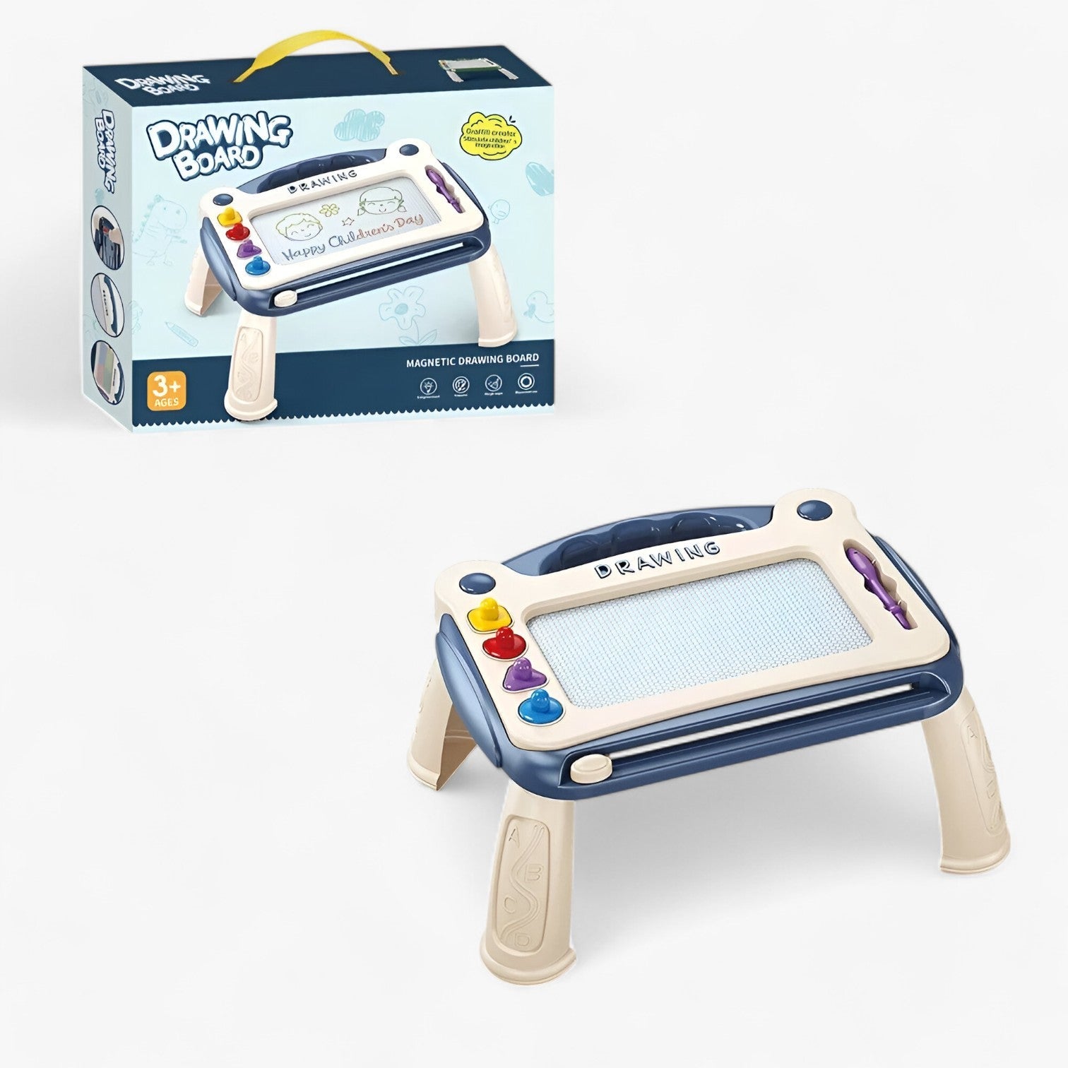 Luca | Magnetisk Tegnetavle – Kreativ og Uddannelsesmæssig Tegnebord - Stor-Blå - baby - {{ product_tags }