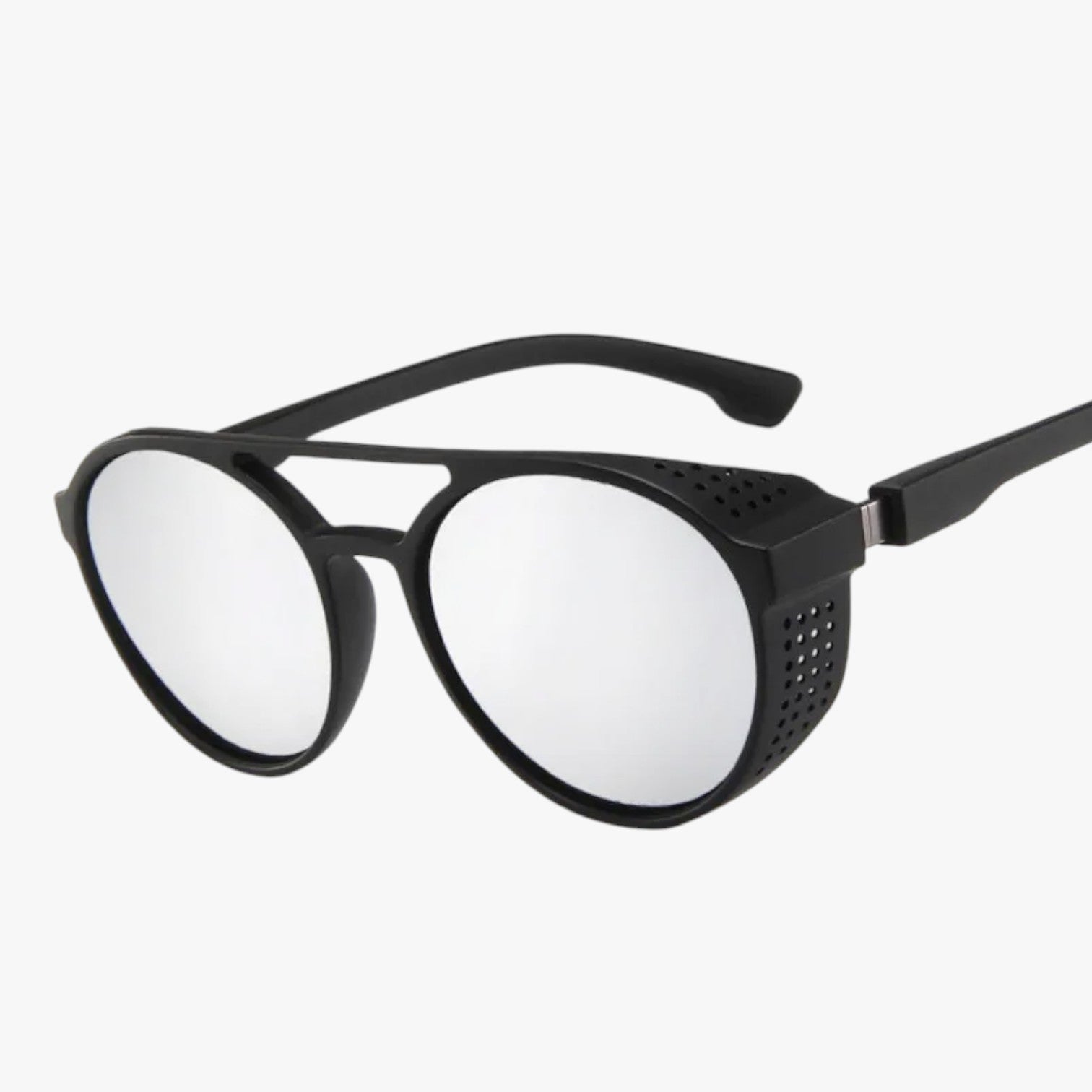 Seth | Punk vintage solbriller til mænd - hvid sort Som vist på billedet - Seth | Punk vintage solbriller til mænd - €25 - {{ product_tags }