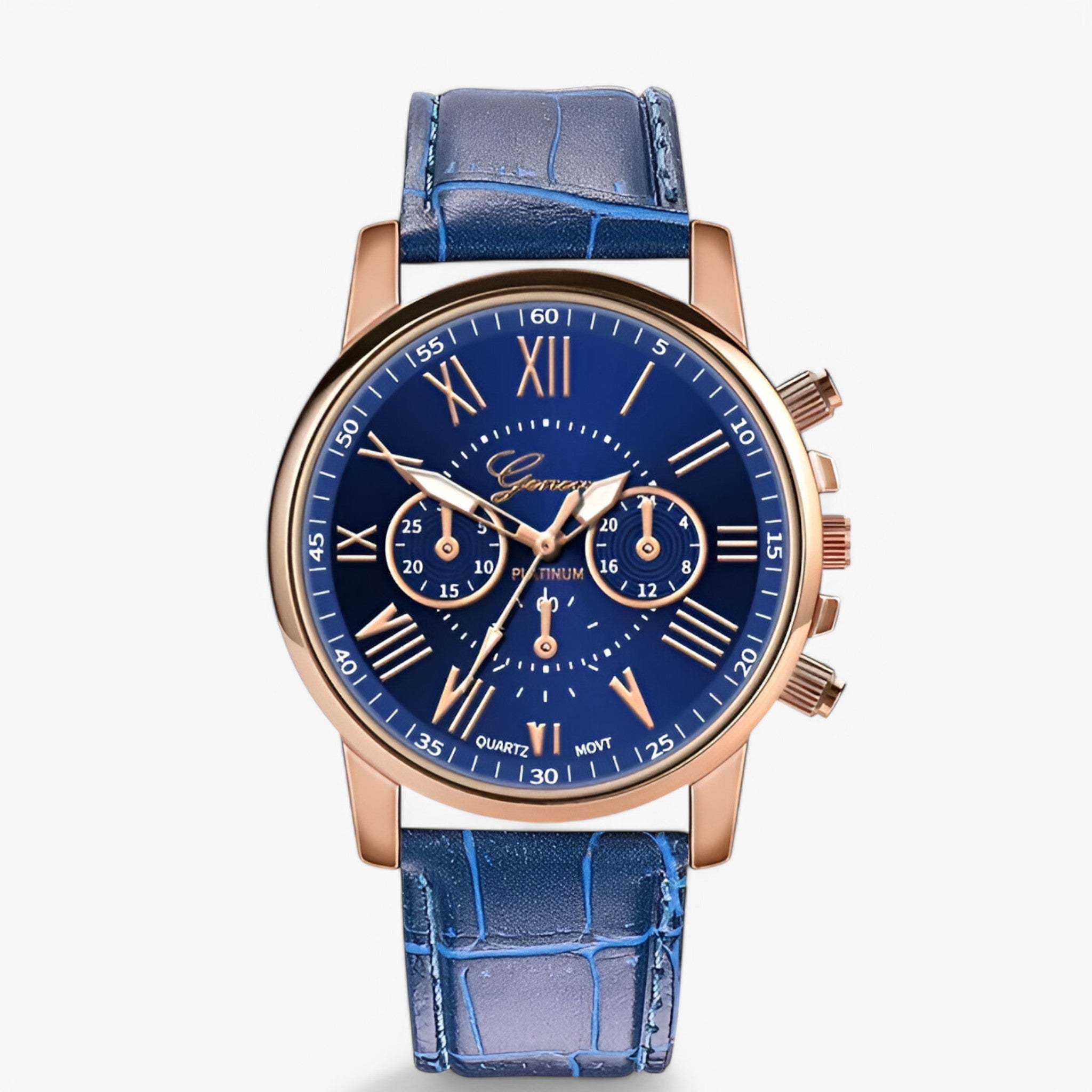 Lia | Elegant læderarmbåndsur - Blå - watches - {{ product_tags }