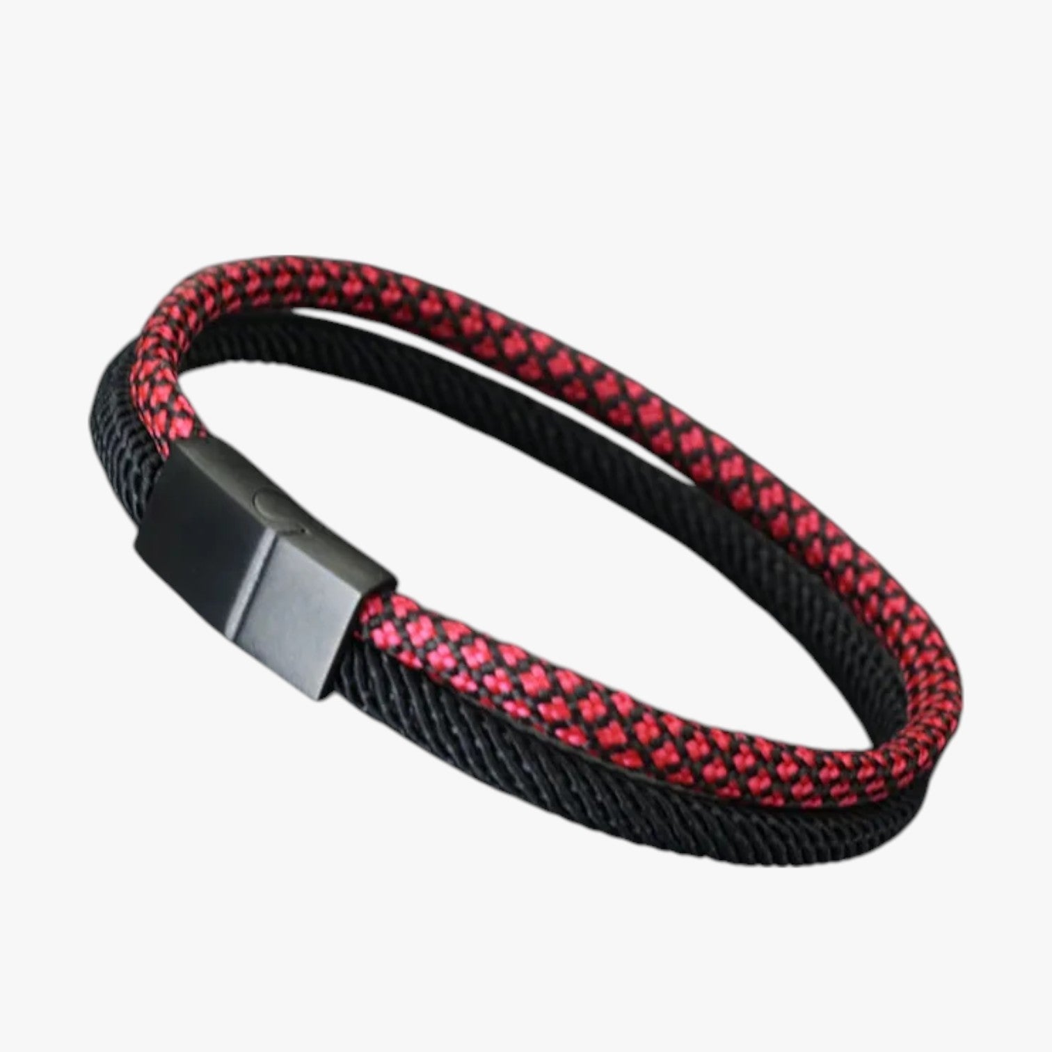 Devin | Bicolour Paracord Armbånd med Magnetspænde - vinaccia 19,5cm 7,7 tommer - Devin | Bicolour Paracord Armbånd med Magnetspænde - €25 - {{ product_tags }
