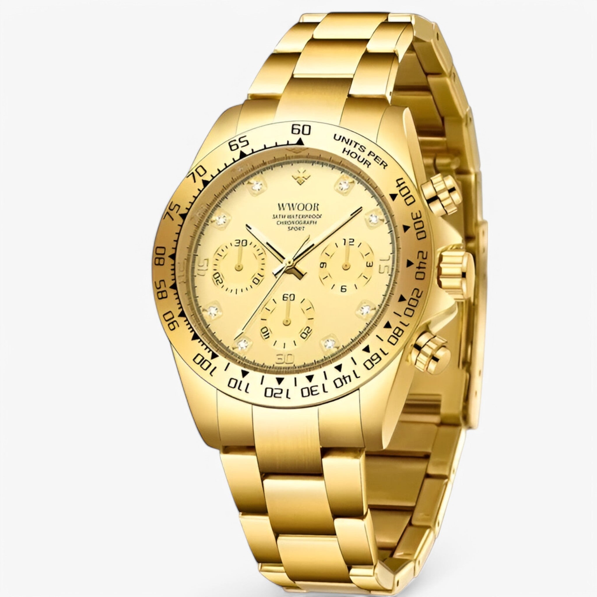 Kashmir | Luksus Chronograph ur lavet af rustfrit stål - sort guld - watches - {{ product_tags }