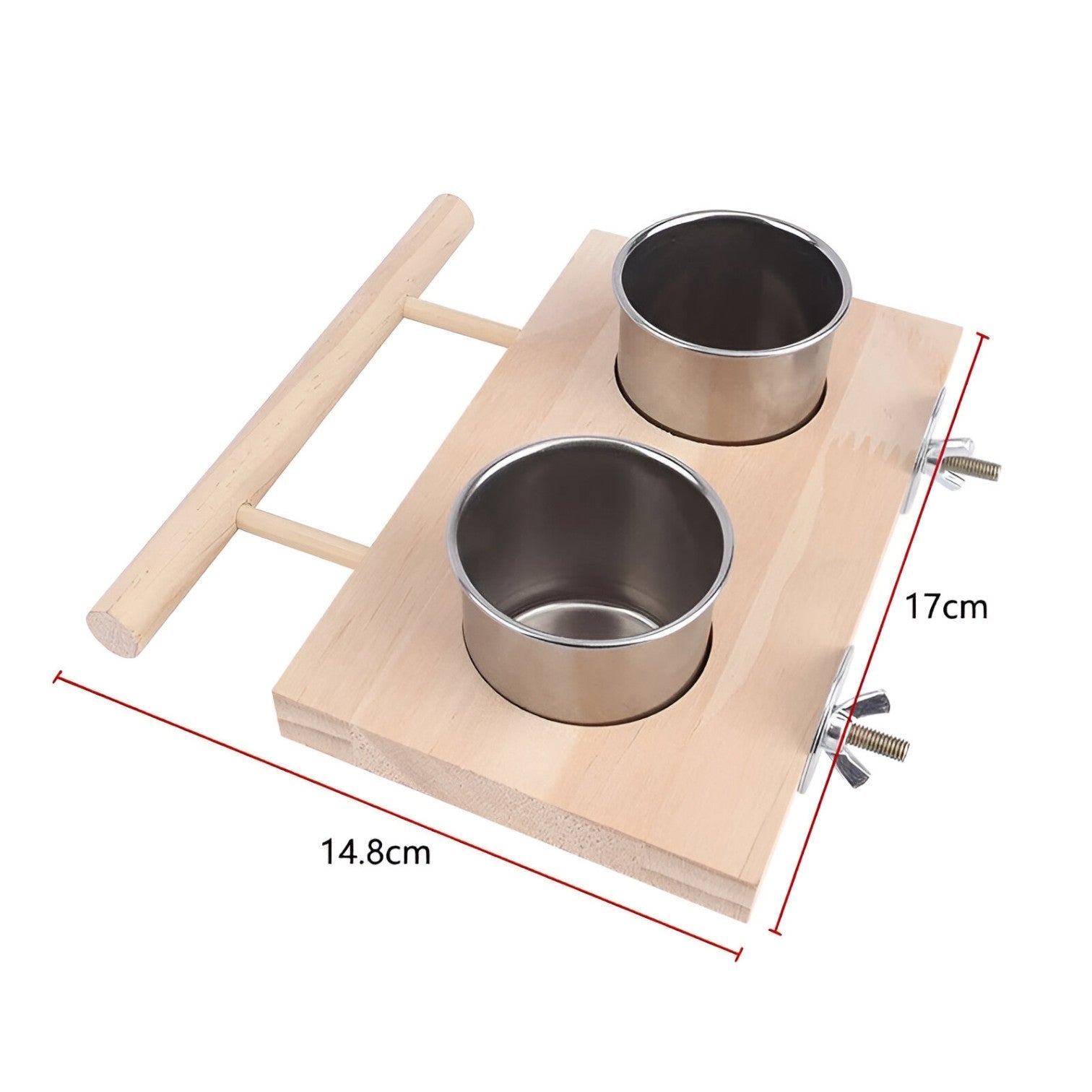 Martin | RVS foderskål med siddepind – Robust og hygiejnisk til hver fuglebur - 14,8x17cm - other - {{ product_tags }