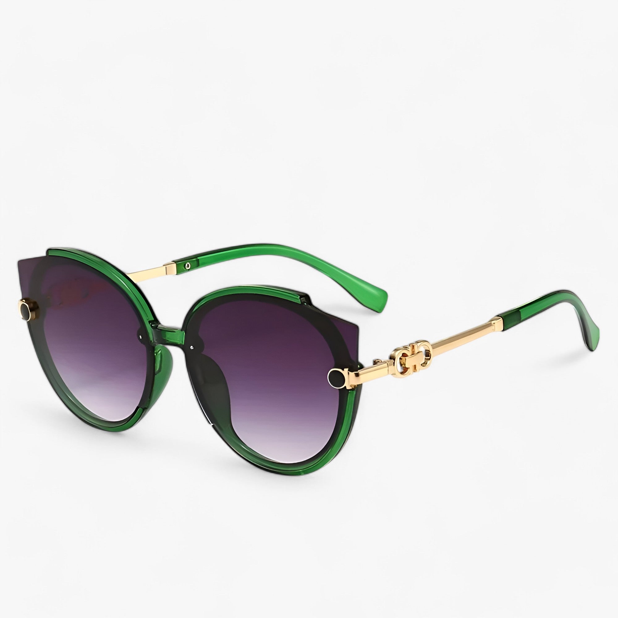Shana | Runde solbriller med farveforløb - vintage stil og beskyttelse - Grøn - women's fashion - {{ product_tags }