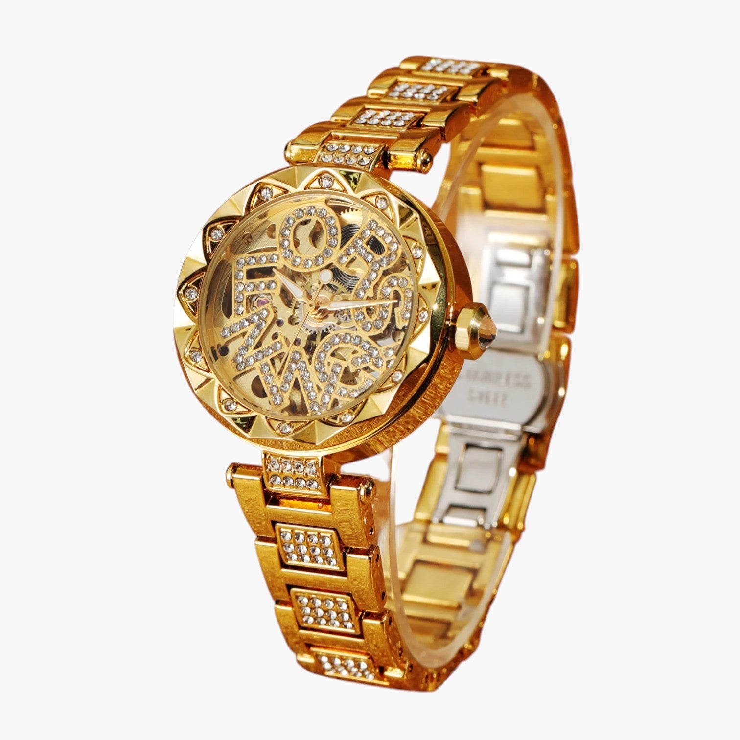 Ana | Luksus Kvinders Ur 2025 Mekanisk Elegance i Stål og Diamanter 3D - Guld - watches - {{ product_tags }