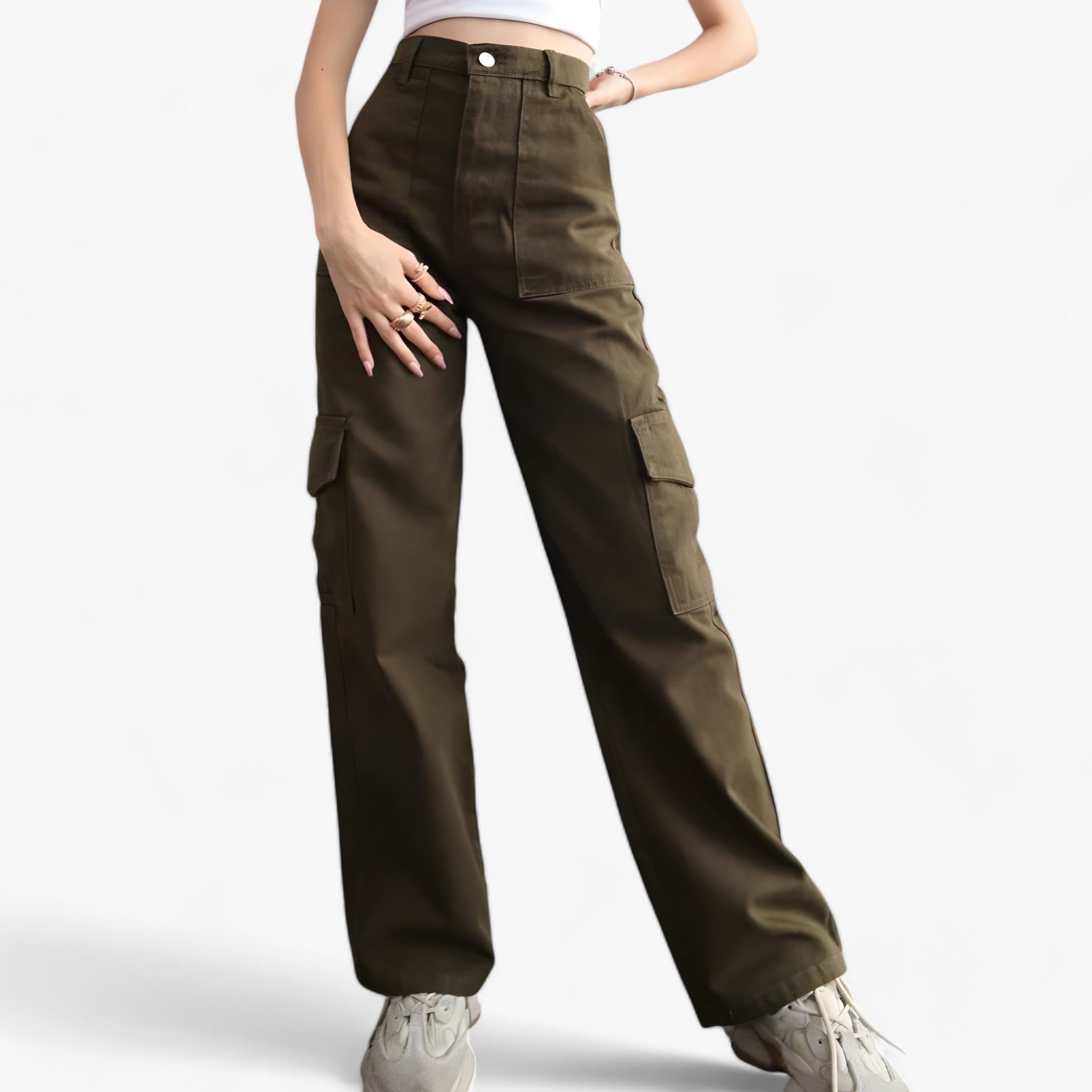 Rhea | Cargo-bukser - Streetwear og behagelig pasform - Militærgrøn - men's fashion - {{ product_tags }