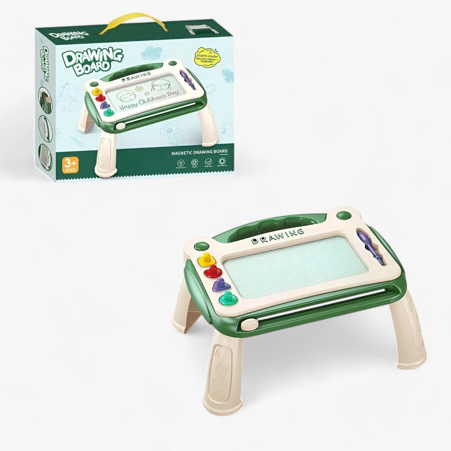 Luca | Magnetisk Tegnetavle – Kreativ og Uddannelsesmæssig Tegnebord - Stor-Grøn - baby - {{ product_tags }