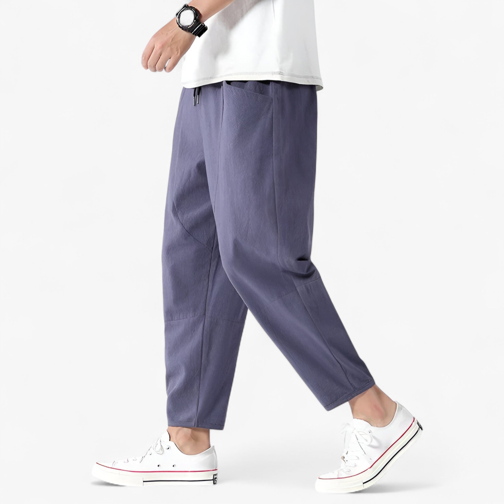 Jimmy | Herre Linned Bukser til Mænd - Loose Fit Komfort - Indigo - men's fashion - {{ product_tags }
