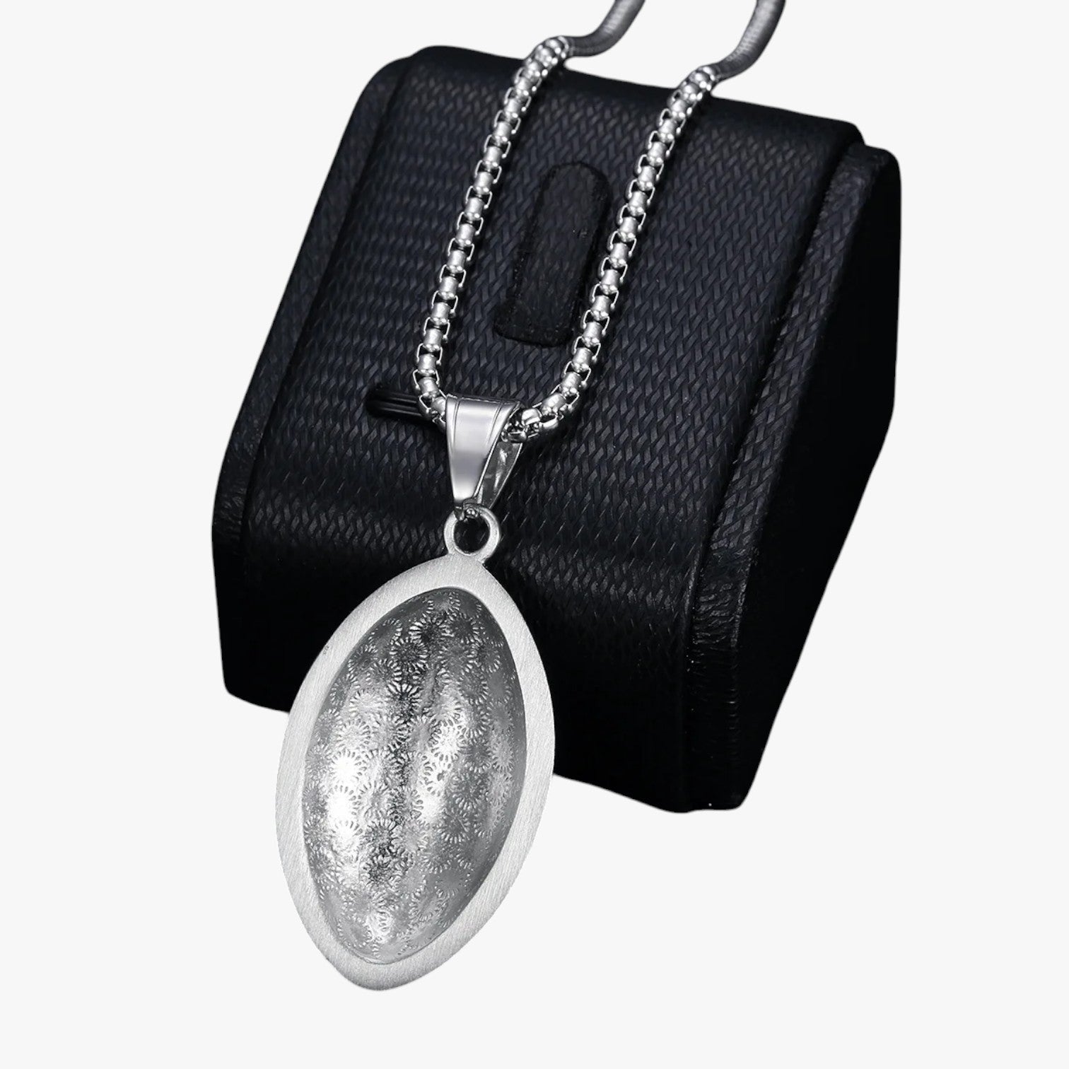 Jayson | Rugby-halskæde i stål med krystal - Sølv - other - {{ product_tags }