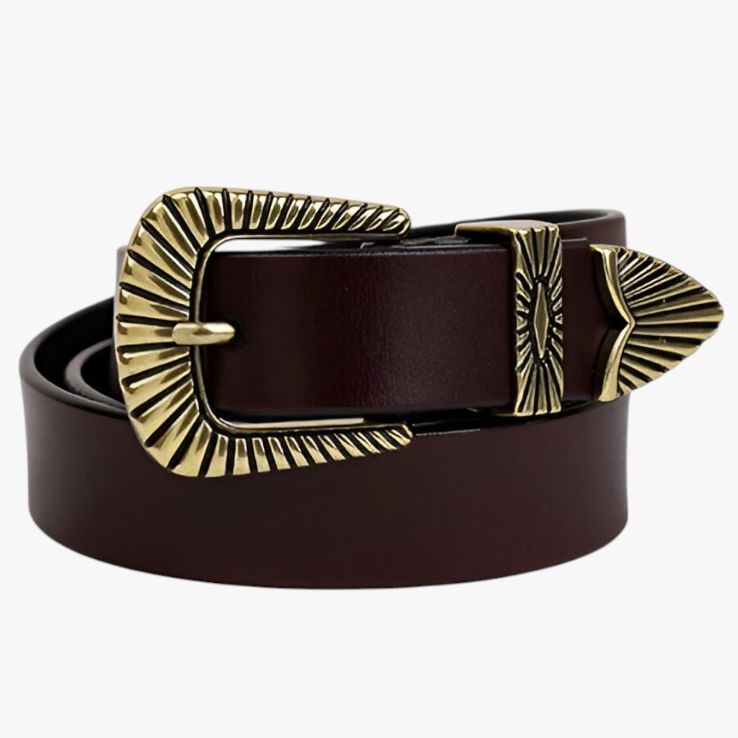 Veronica | Western læderbælte til jeans - kaffe A - men's fashion - {{ product_tags }
