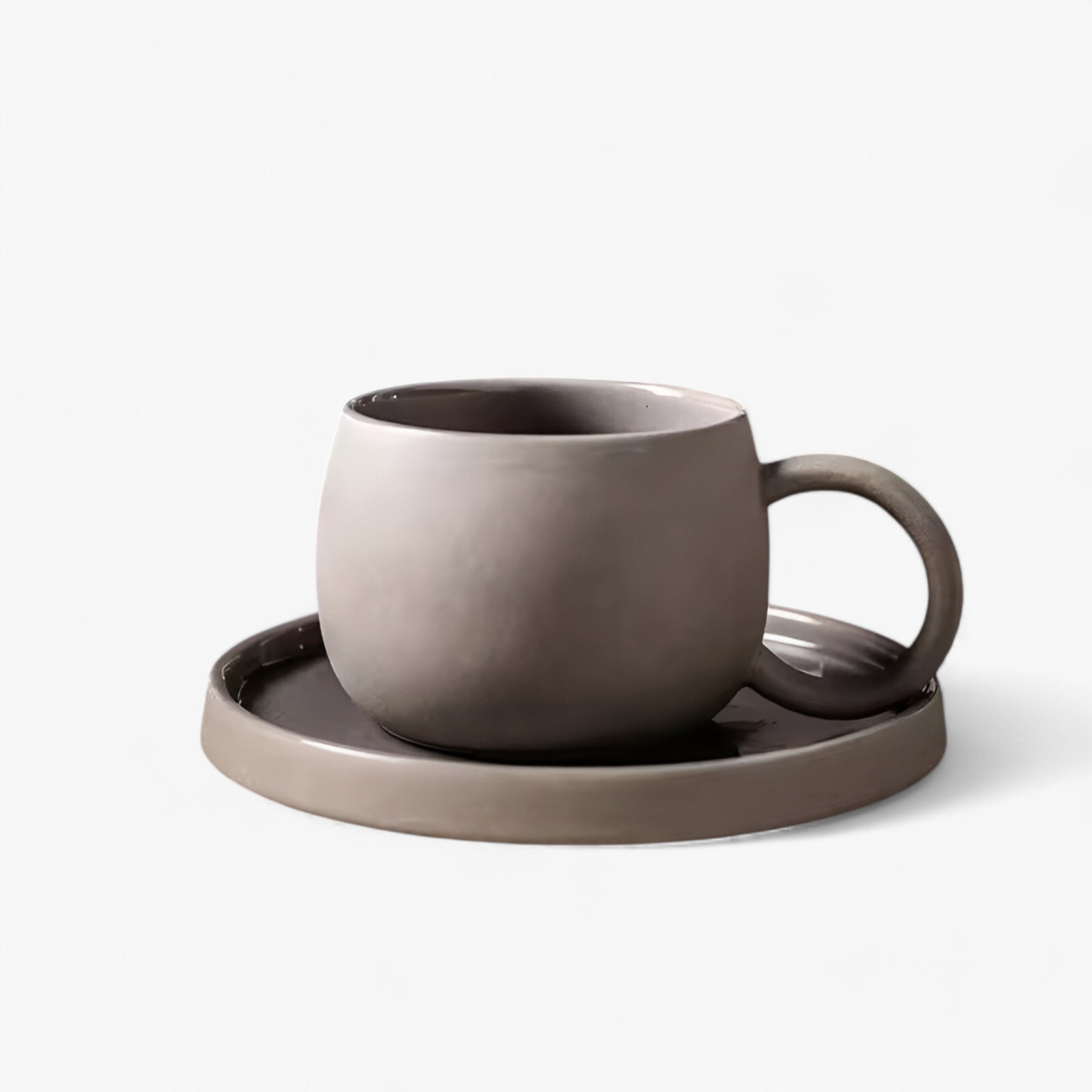 Sora | Minimalistisk Japansk Espressosæt med Kop og Skål - grå sand 201-300ml - house & garden - {{ product_tags }