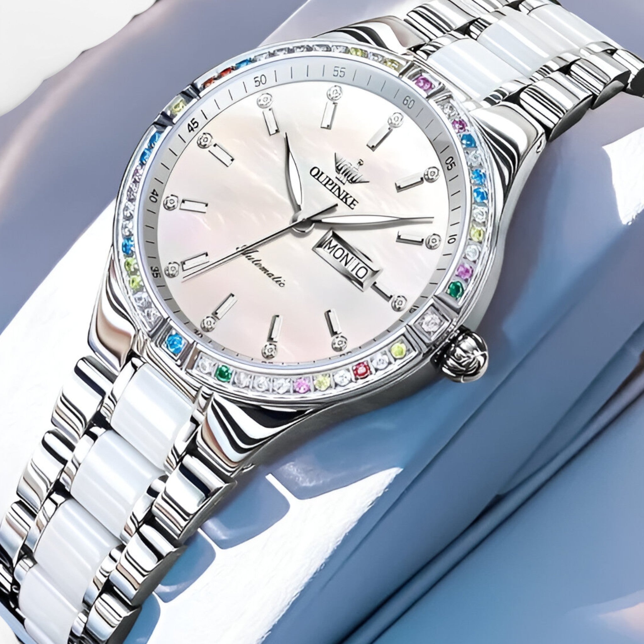 Amara | Luksus automatisk dameur med mekanisk urværk - Hvid - watches - {{ product_tags }