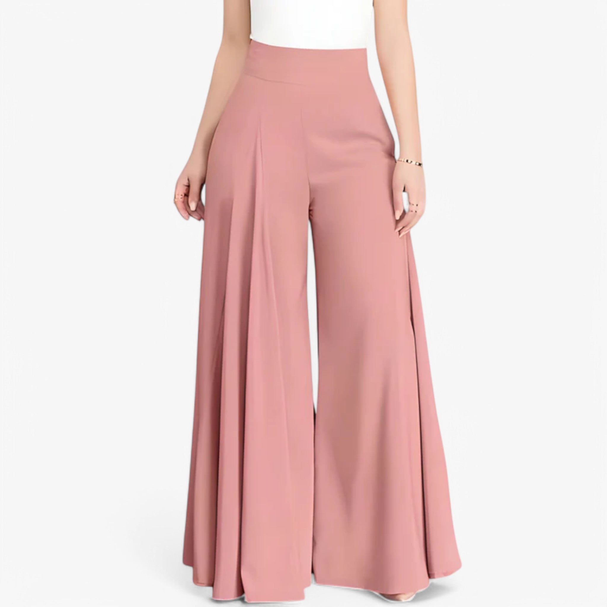 Anna | Bukser med vide ben - smarte og behagelige - Lyserød - women's fashion - {{ product_tags }