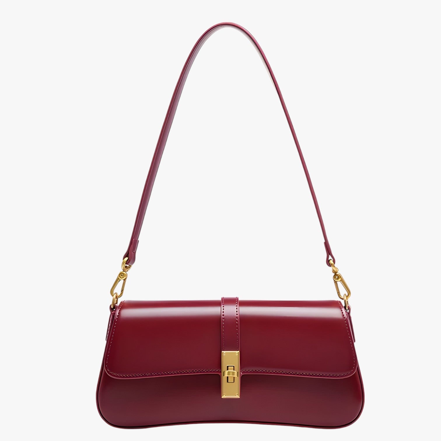 Alaia | Baguette Taske i Ægte Læder af Eksklusiv Kvalitet - Rødvin - Alaia | Baguette Taske i Ægte Læder af Eksklusiv Kvalitet - €25 - {{ product_tags }