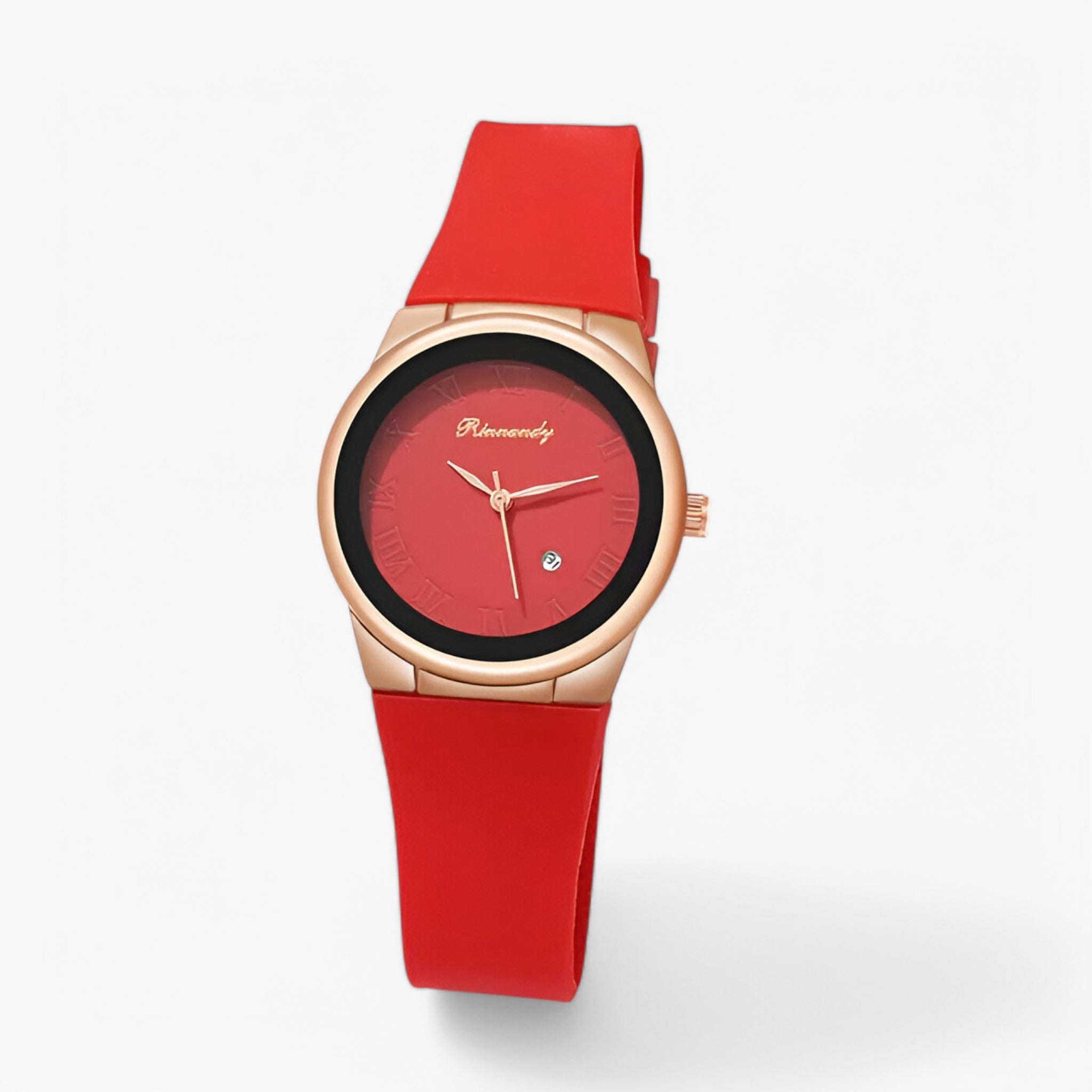 Sofia | Kvartsur med sporty silikoneremme - Rød - watches - {{ product_tags }