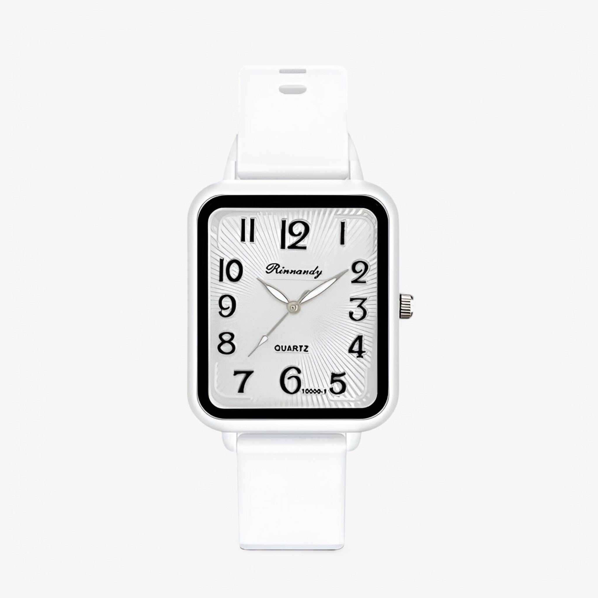 Clara | Rektangulært digitalt ur med silikoneremme - hvid - watches - {{ product_tags }