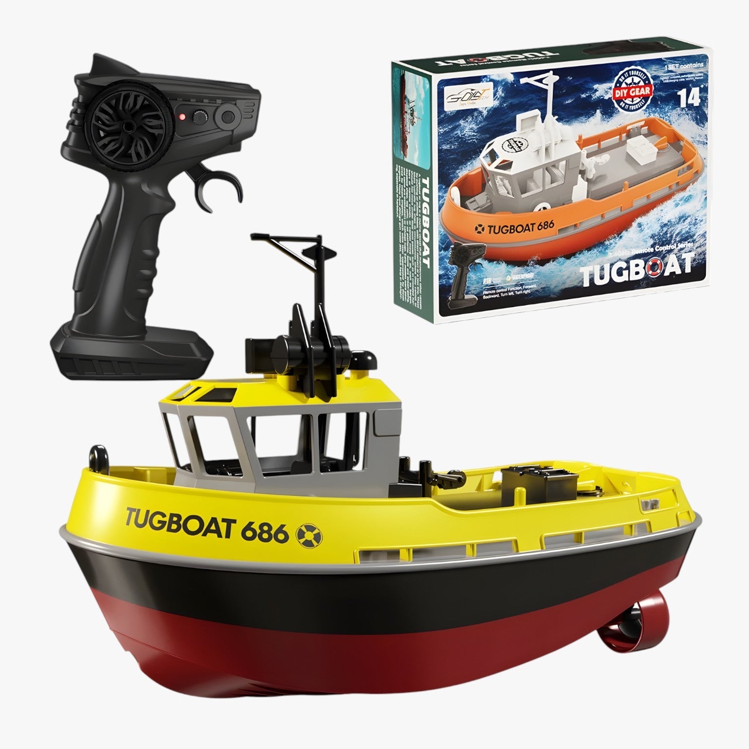 Matt | RC Søbåd – Kraftfuld Dobbeltmotor til Uendelig Vandunderholdning - Gul - Matt | RC Søbåd – Kraftfuld Dobbeltmotor til Uendelig Vandunderholdning - €25 - {{ product_tags }